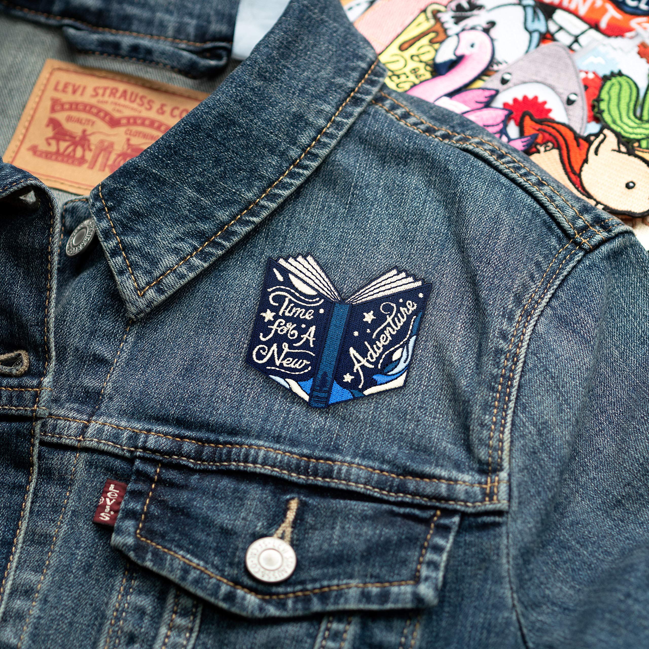 Winks For Days Adventure Book Embroidered Iron-On Patch for Jackets, Backpacks & DIY Crafts - Perfect for Book Lovers & Travel Enthusiasts