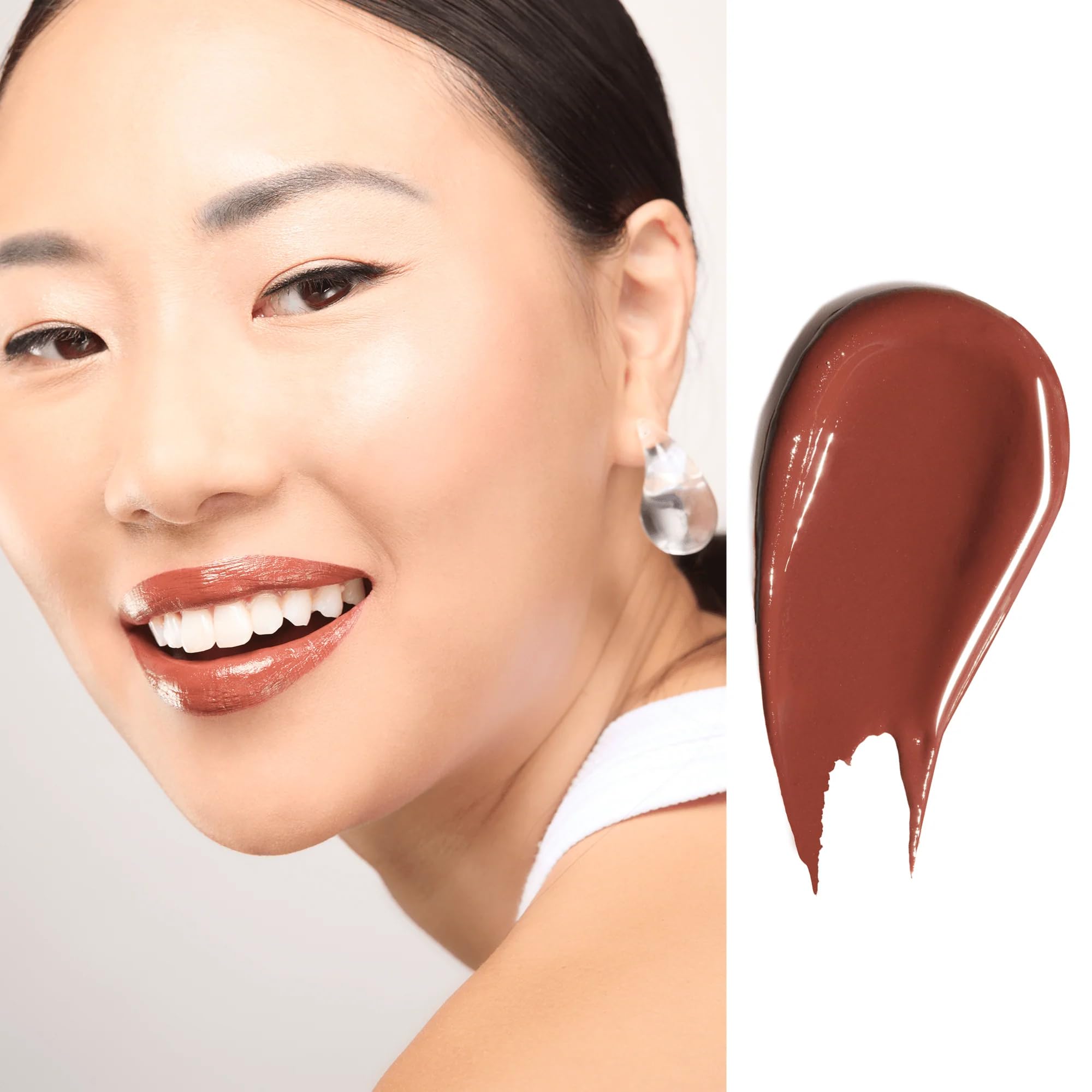 Gerard Cosmetics Super Pigmented Cocoa Bean Lip Gloss - Hydrating Brown Lipstick with LED Light & Mirror, Shiny Finish, Cruelty-Free, Made in USA | Perfect for Everyday Wear, Date Nights & Special Occasions