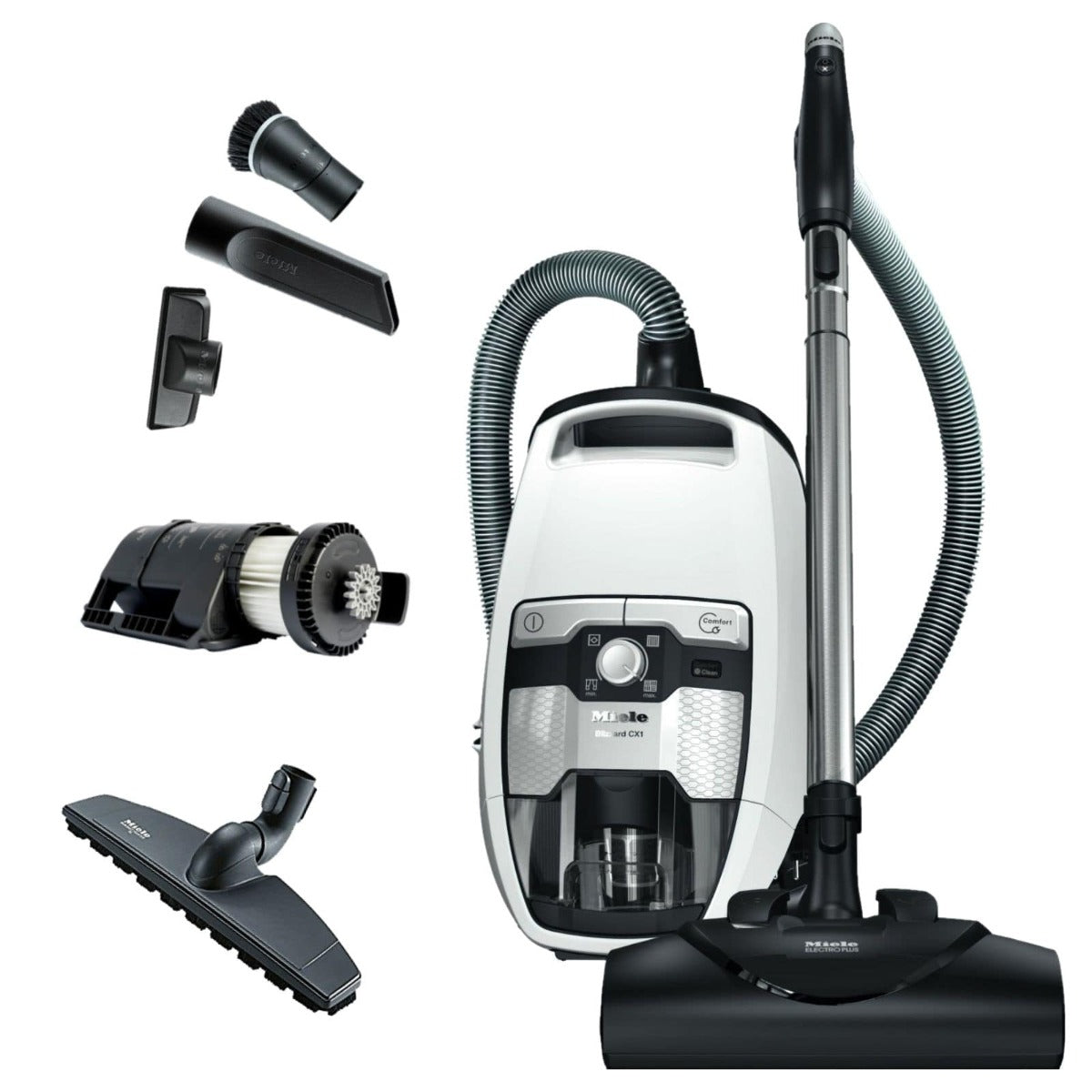 Miele Blizzard CX1 Bagless Canister Vacuum Cleaner for Pet Hair - Powerful Suction for Cats & Dogs - Ideal for Hardwood Floors, Carpets & Home Cleaning