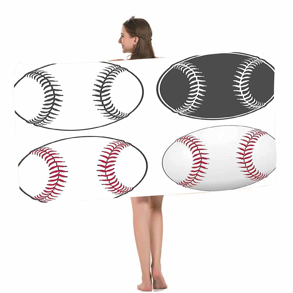 HOSNYE Premium Baseball Beach Towel - 4 Stylish Designs from Classic Black & White to Vibrant Full Color - Ultra Soft & Highly Absorbent Bath Towel for Swimming, Sports, Beach, Gym & Bathroom - Perfect for Summer Outings, Pool Parties & Sports Events