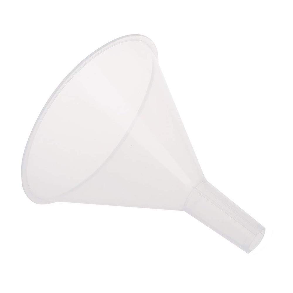 DEDC 4 Pack Clear Plastic Filter Funnel Set - 5.9 Inch Wide Mouth Oil & Liquid Transfer Funnels for Kitchen, Lab, Garage, Car - Perfect for Bottle Filling, Cooking, Auto Maintenance & DIY Projects