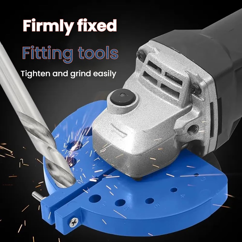 Premium Drill Bit Sharpener for All Bits - Universal Drill Bit Grinding Attachment | Power Drill Bit Sharpener Tool | Multi-Spec Grinding for Various Drill Sizes | Heavy-Duty Angle Grinder Accessory (Blue) - Perfect for DIY Projects, Metalworking & Woodworking
