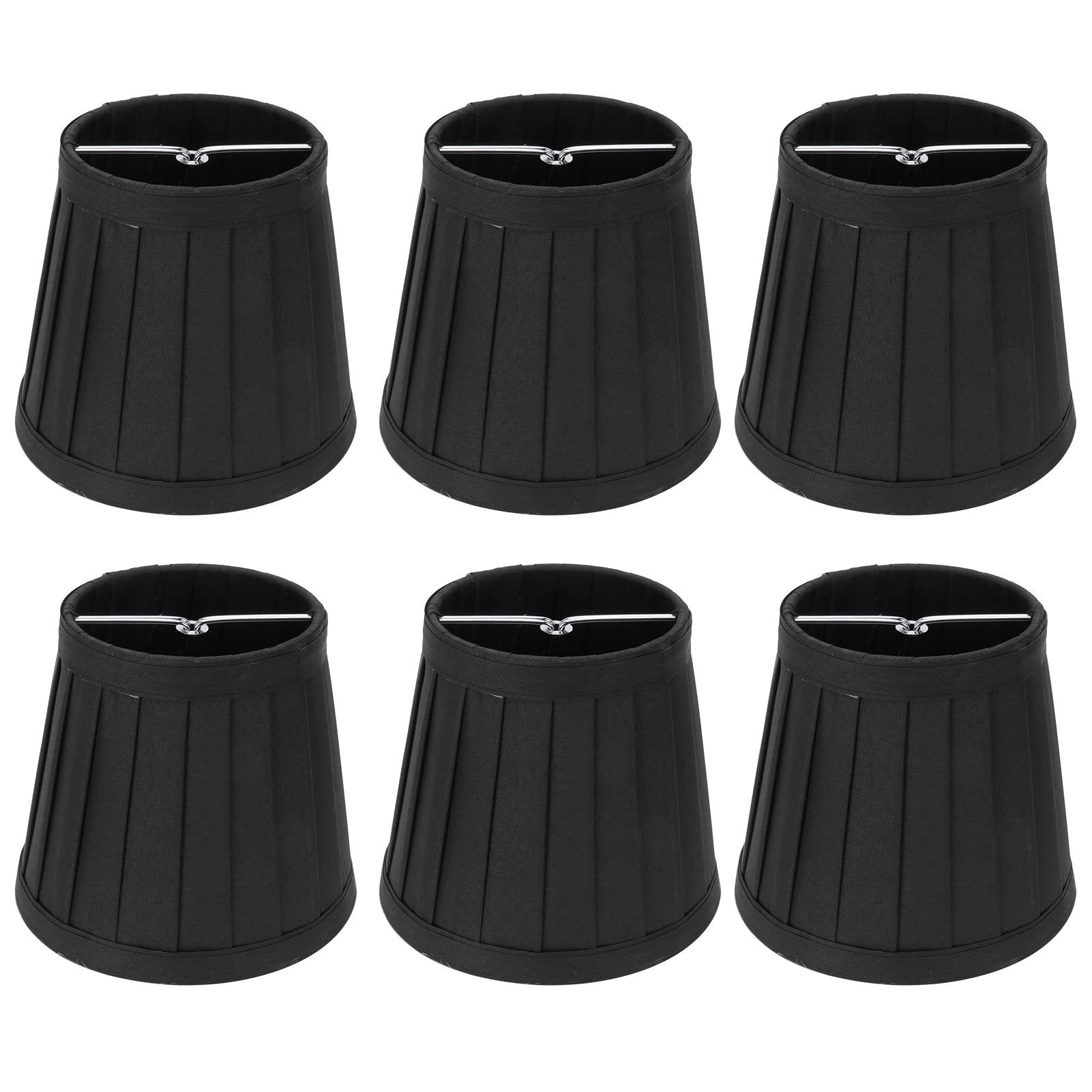 6PCS Mumisuto Barrel Fabric Lampshades - E14 Clip-On Chandelier Shades for Floor & Table Lamps - Elegant Lighting for Living Room, Bedroom & Office Decor