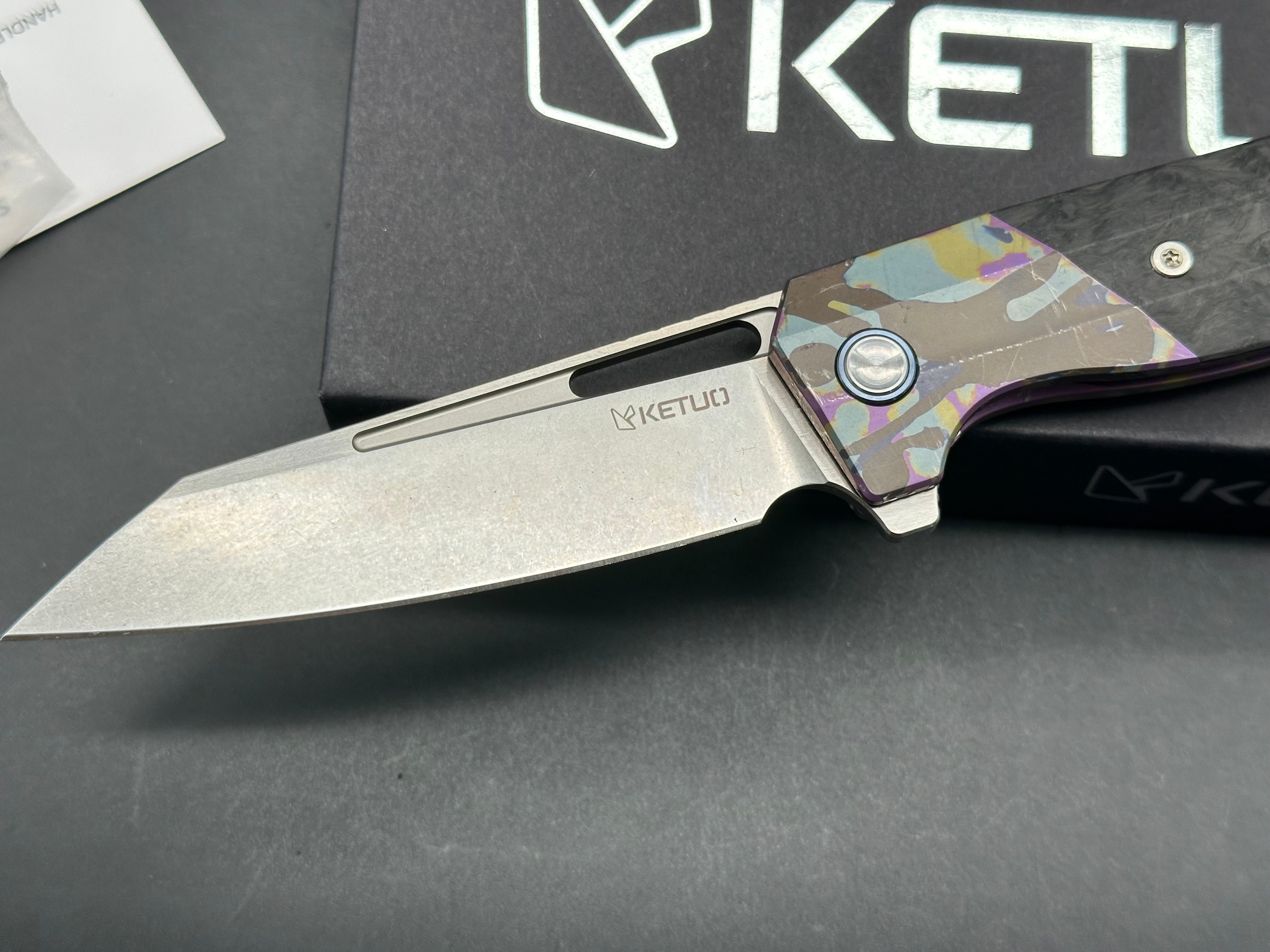 Ketuo Knives - Kamasu LE (20pcs) Carbon Fiber Knife Set with Custom Camo Titanium Frame | High-Performance Kitchen Knives for Professional Chefs & Home Cooking | Perfect for Slicing, Dicing, and Food Prep