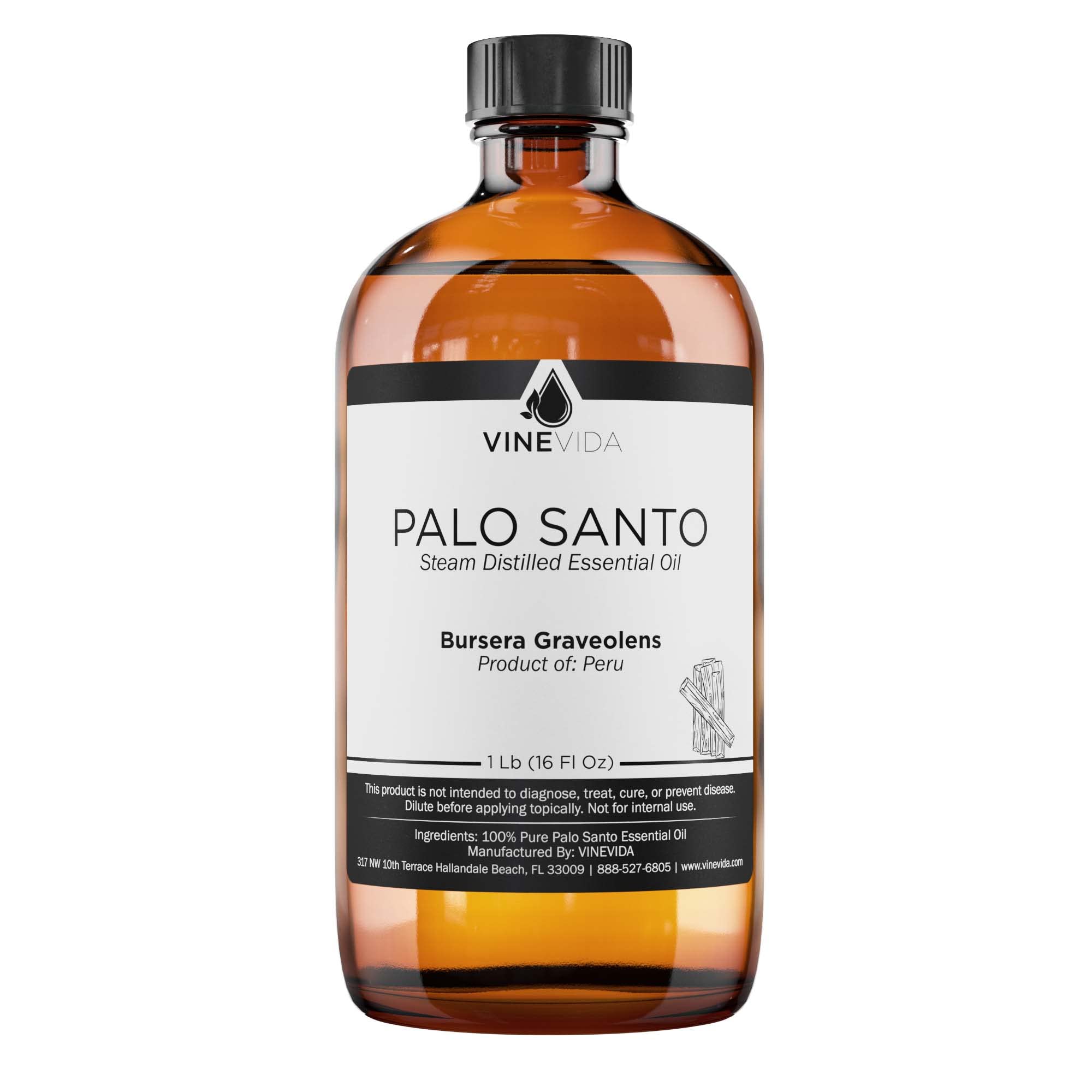 VINEVIDA 100% Pure Palo Santo Essential Oil 16 oz - Undiluted Aromatherapy Oil for Candle Making, Soap Making & Skin Care - Natural Scent for Relaxation, Meditation & Stress Relief