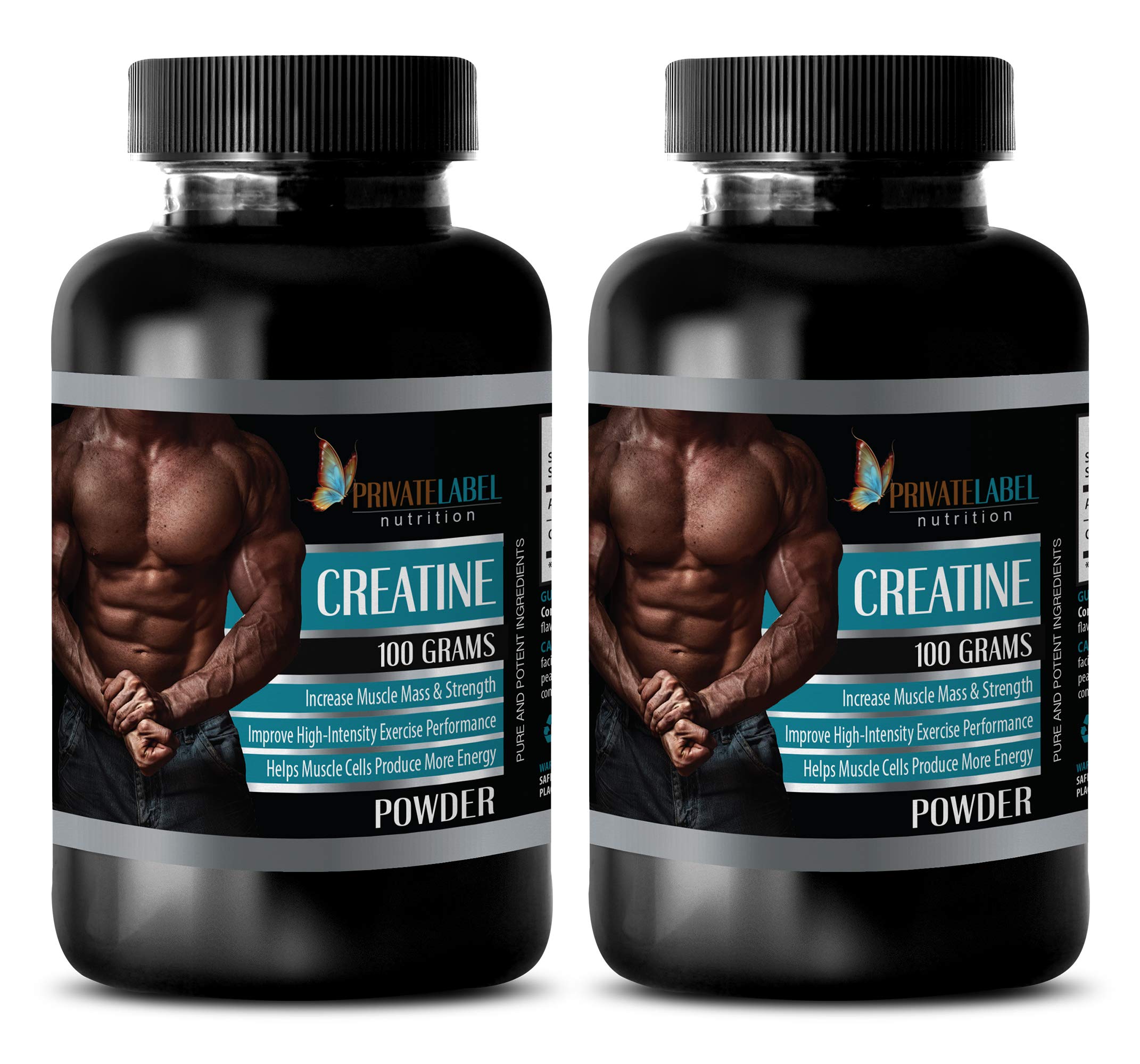 Best Creatine Powder for Gym & Workout - 100% Pure CREATINE Supplement - 100 Grams per Bottle (2 Pack, 200G Total) - Muscle Recovery & Strength Boost for Athletes & Bodybuilding