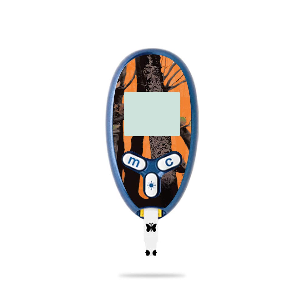 MightySkins Protective Vinyl Decal Wrap Cover Compatible with Abbott Freestyle Lite - Orange Camo Design | Durable, Customizable, Easy to Apply & Remove | Made in USA | Perfect for Diabetes Testing, Travel & Daily Protection