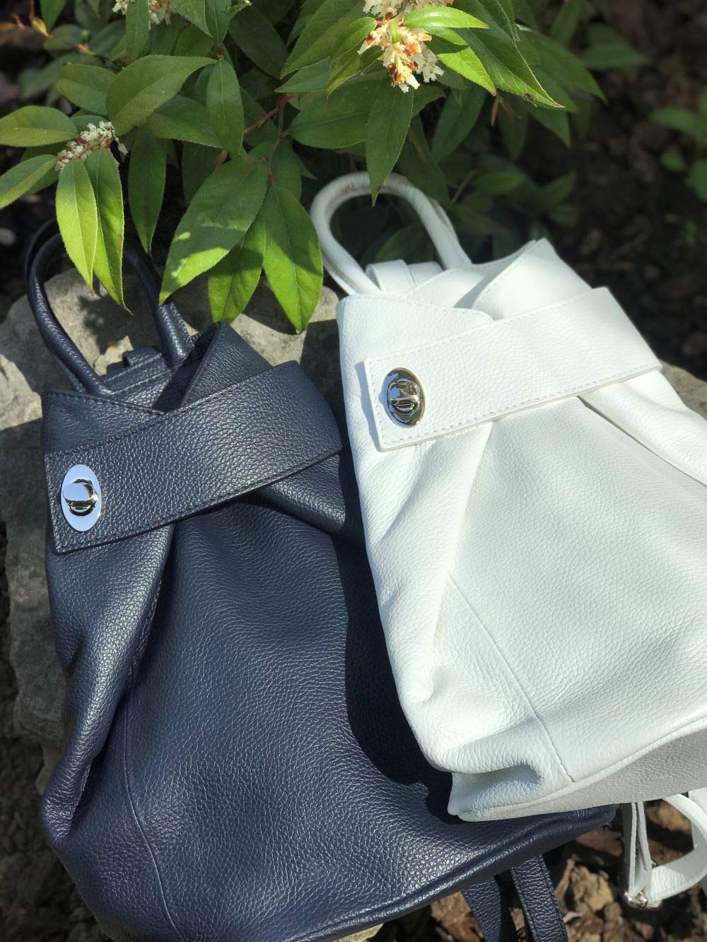 Stella Convertible Leather Backpack Purse for Women - Stylish Dark Navy Blue Travel Tote Bag | Perfect for Work, School & Weekend Getaways