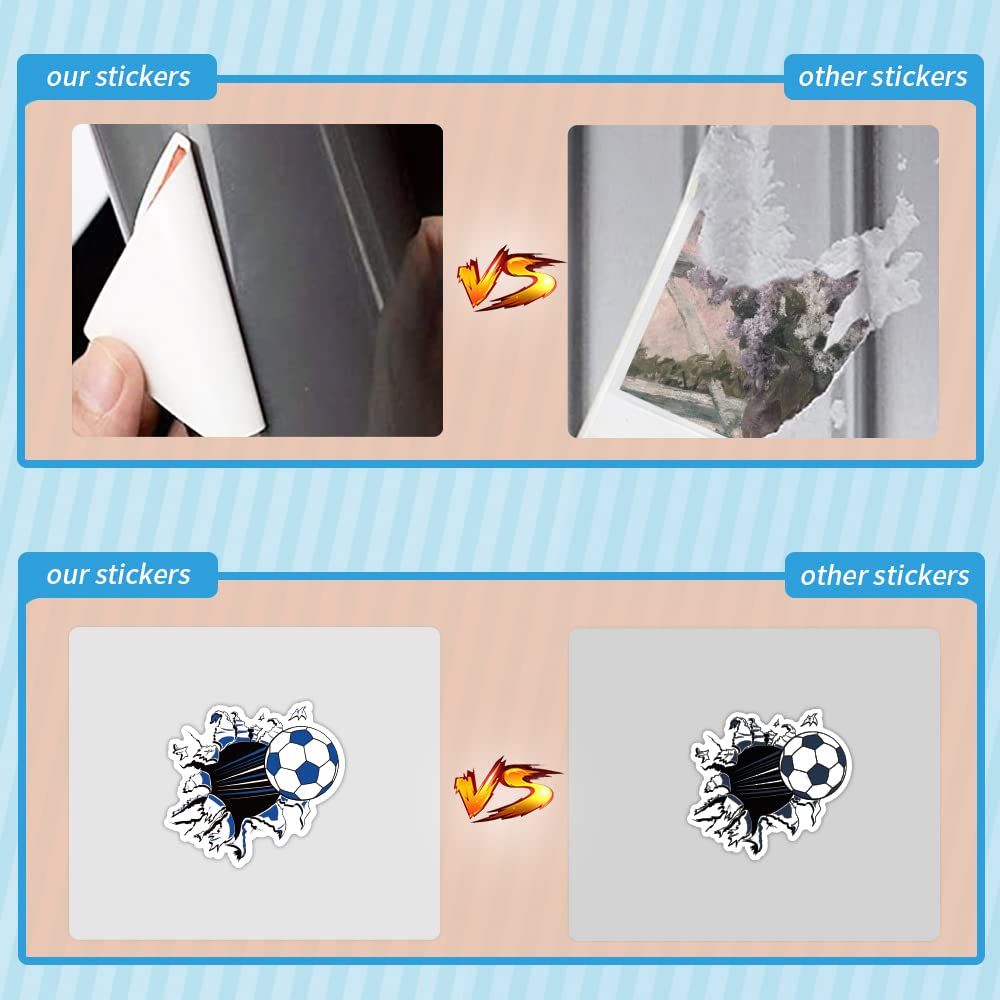 100PCS Waterproof Soccer Stickers - Sports Decals for Water Bottles, Laptops & Cars - Perfect Cute Gift for Girls & Teenagers - Great for School, Sports Events & DIY Projects