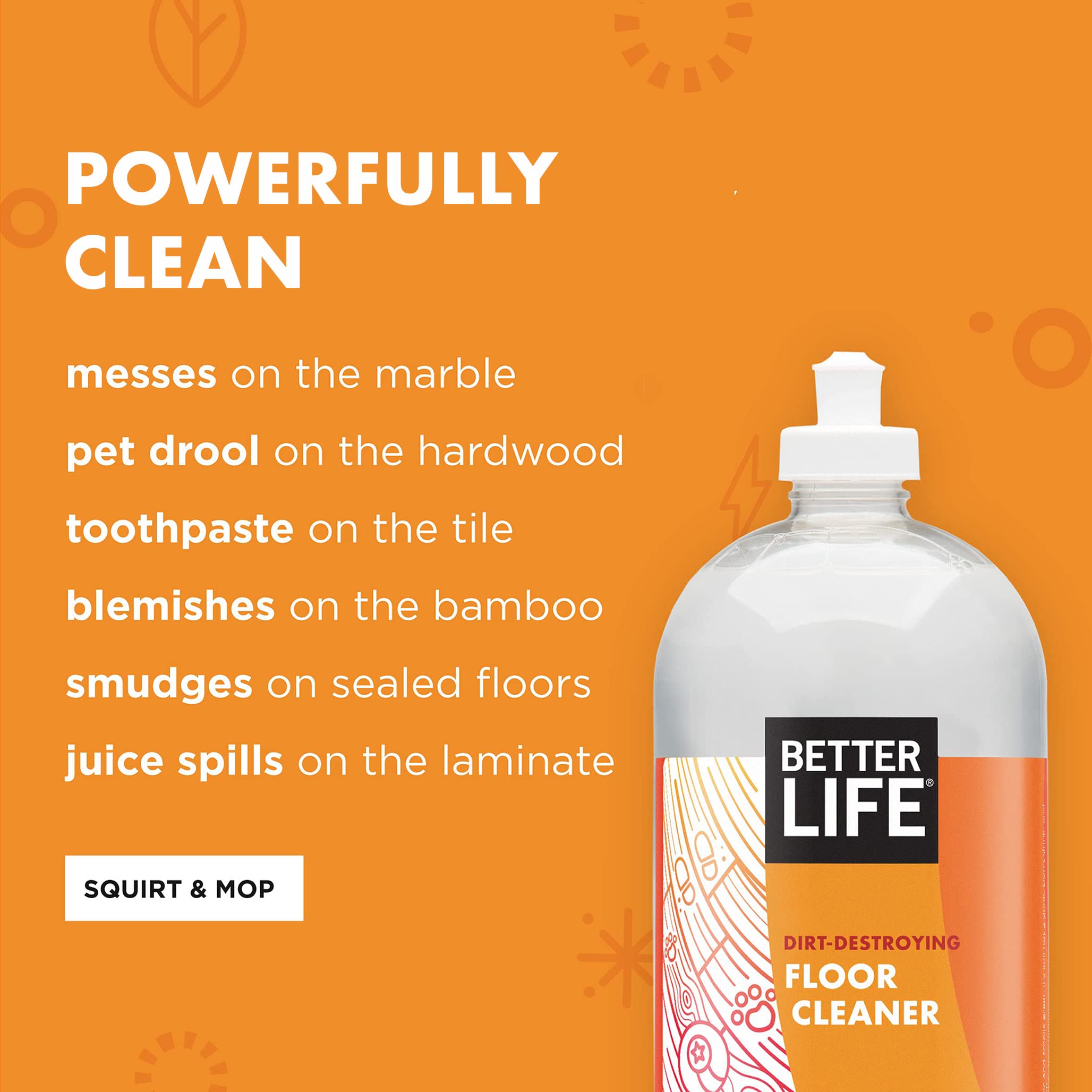 Better Life All-Natural Floor Cleaner - Eco-Friendly Multi-Surface Cleaner for Wood, Tile, Laminate, Vinyl & Bamboo Floors - Hardwood Floor Mopping Solution - Citrus Mint Scent, 32 Fl Oz (Pack of 2) - Perfect for Homes, Offices & Pet-Friendly Spaces