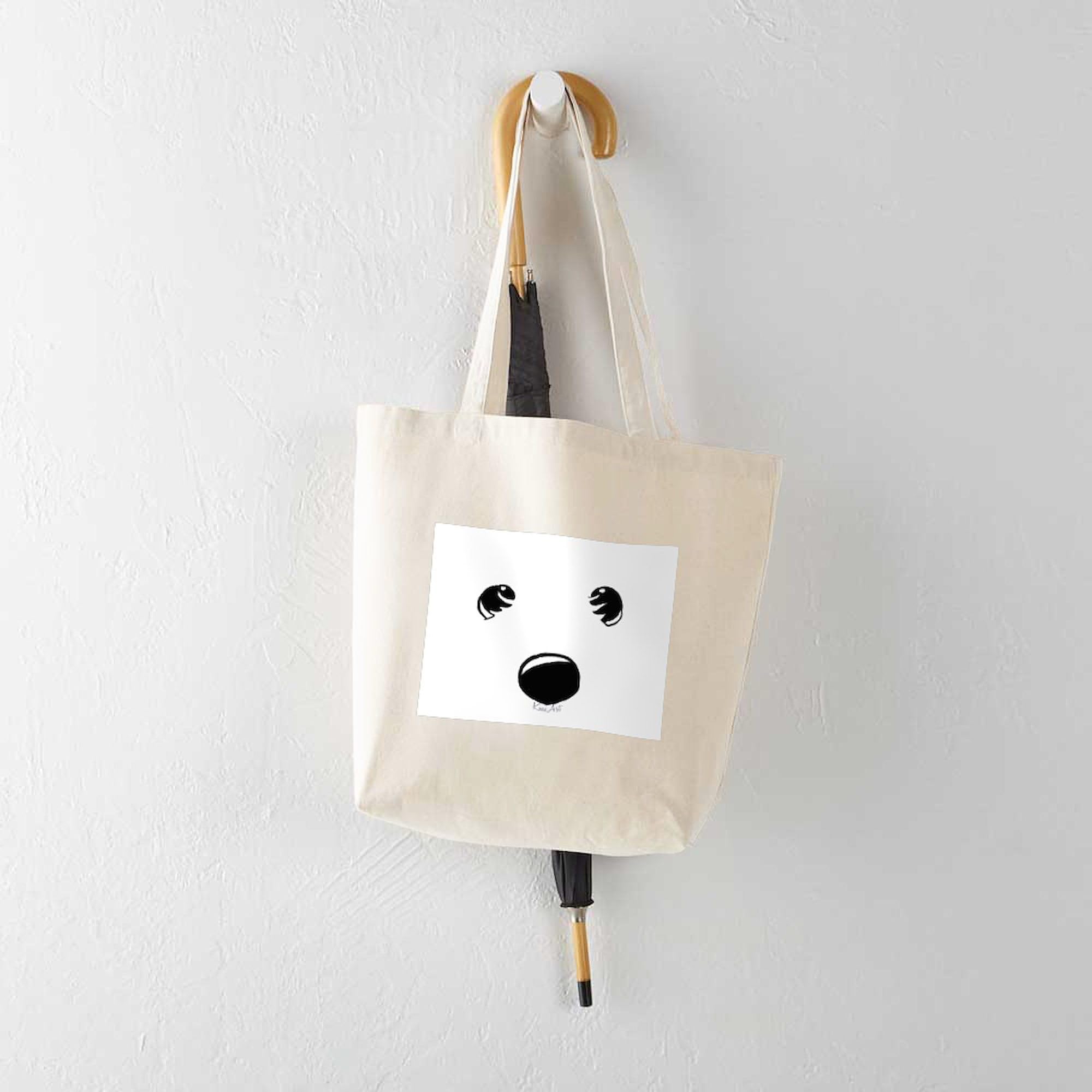 Westie Face Canvas Tote Bag - Natural Reusable Shopping Bag for Groceries, Beach & Daily Use | Eco-Friendly Cotton Tote with Dog Lover Design