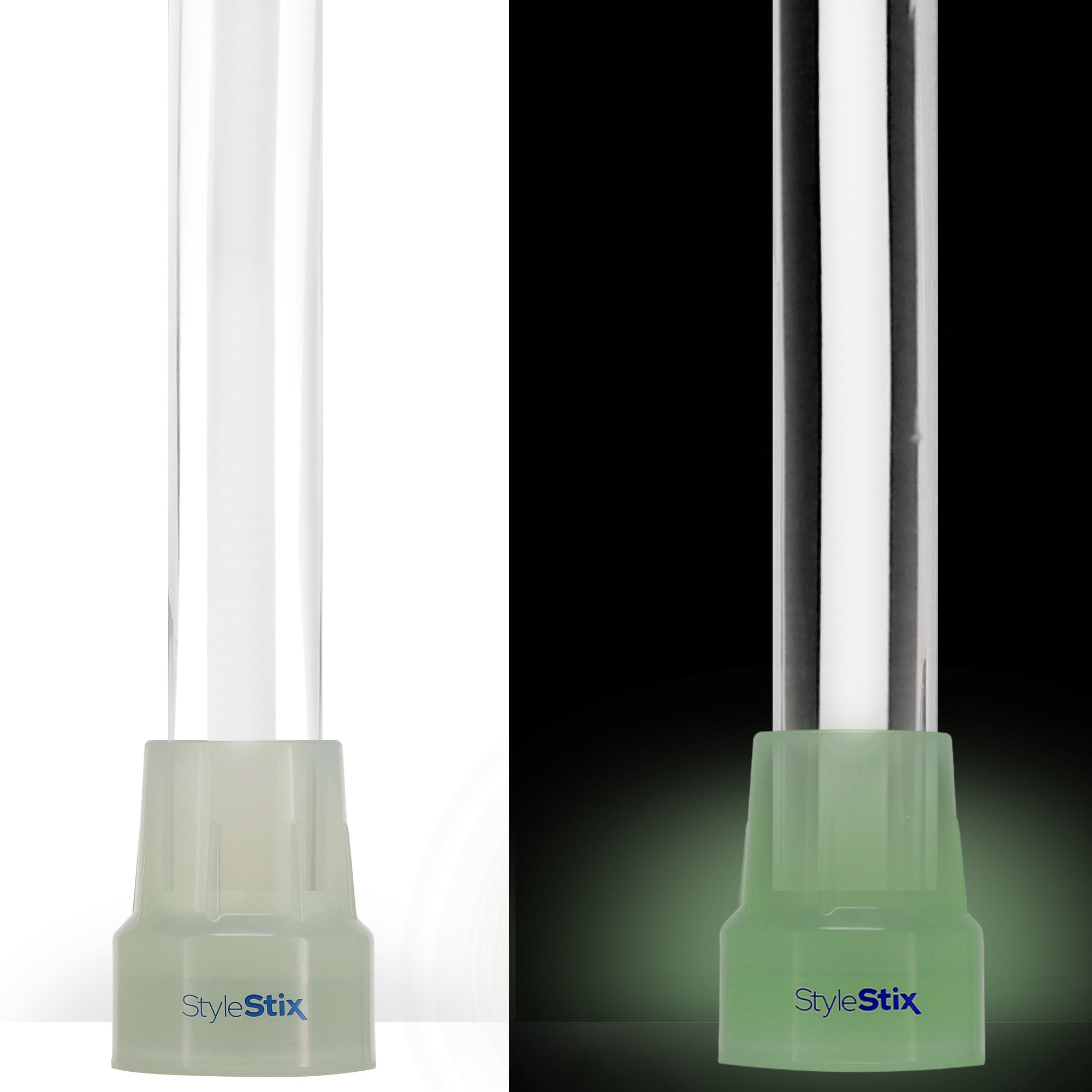 Porcelain Ice Cane with White Line Design - Translucent Clear Shaft for Cocktail Mixing & Elegant Drink Presentation