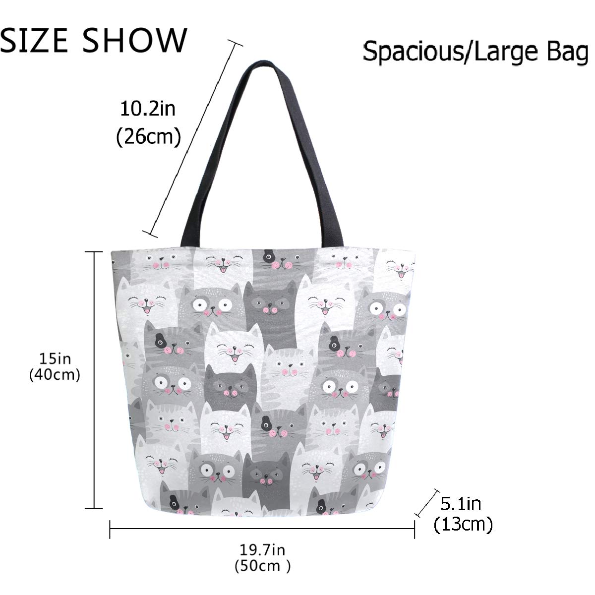 Stylish Printed Extra Large Shoulder Tote Bag for Women - Durable Beach Travel Weekender, Gym & Grocery Shopping - Perfect for Work, Vacation & Everyday Use