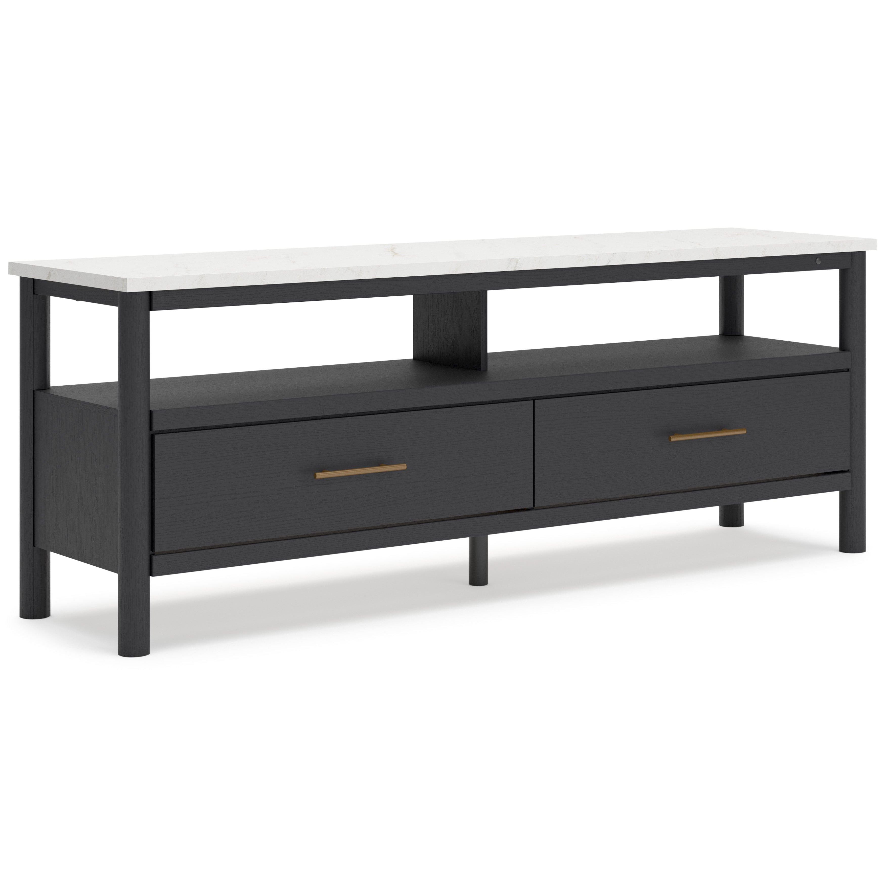Cadyn Extra Large Dark TV Stand for 70-80 Inch TVs - Modern Entertainment Center with Storage Shelves for Living Room, Bedroom & Home Theater