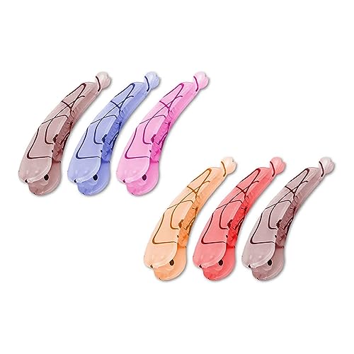 Trendy Ice-Matte Printed Banana Hair Clips for Women - 6 Pack Multi-Color Hair Claws with Strong Hold - Perfect for Everyday Use, Ponytails, and Fashion Accessories
