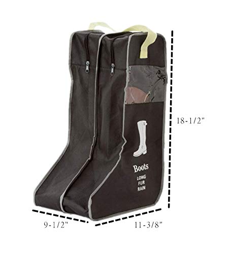 2-Pack Portable Tall Boot Storage Bags - Waterproof Boot Protectors & Organizers for Women & Men (Black) | Perfect for Travel, Closet Organization & Seasonal Boot Storage