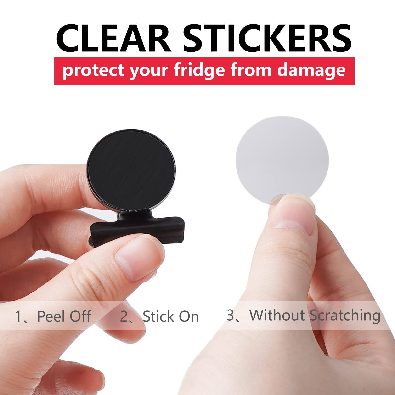 VNDUEEY 6 Pack Black Refrigerator Magnets - Strong Magnetic Clips for Fridge, Whiteboard & Office Use - Perfect for Shopping Lists, Notes & Photos Display