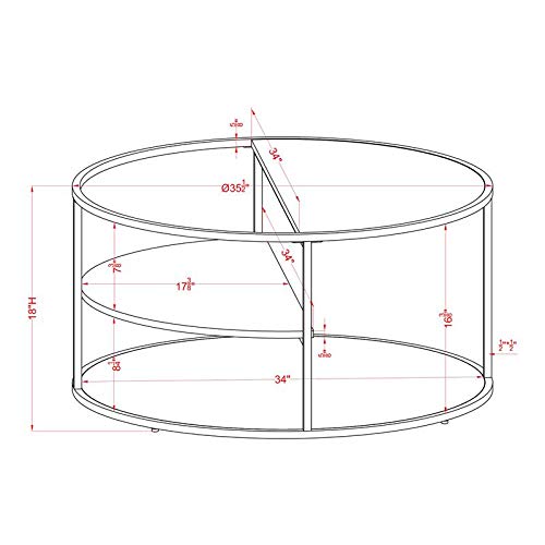 Furniture of America Marquesa Contemporary Gray Wood Round Coffee Table - Modern Living Room Centerpiece for Home Decor & Entertainment