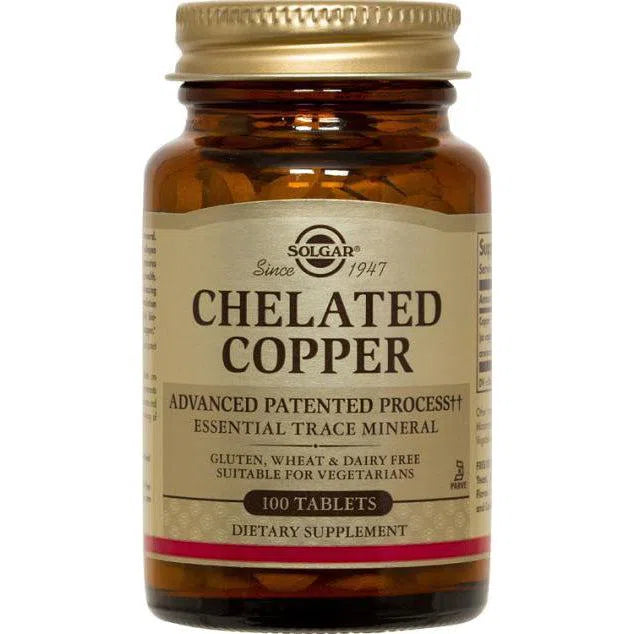 Solgar Chelated Copper Supplement 100 Tablets - Supports Immune System & Energy Production - Ideal for Daily Wellness & Antioxidant Support