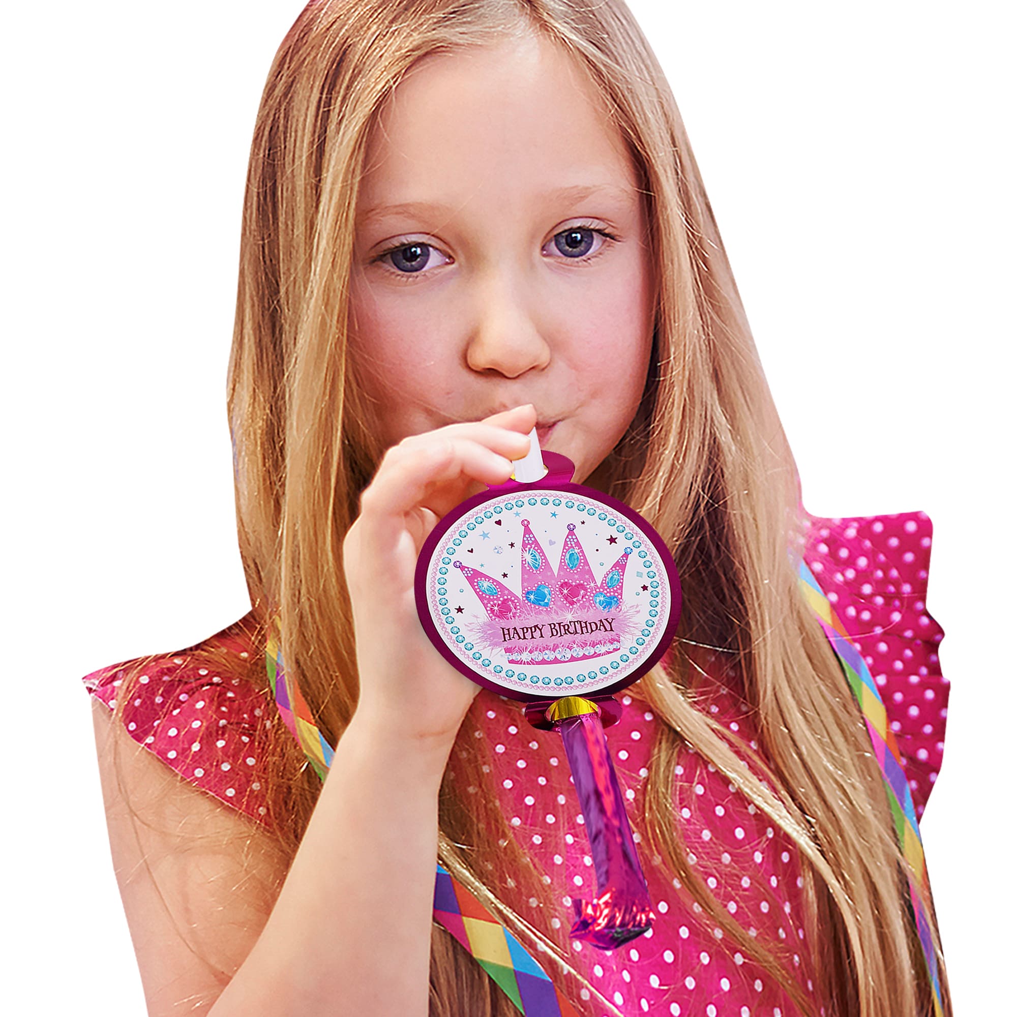 8-Pack Princess Party Blowouts with Hot Stamping - Perfect for Birthday Celebrations, Baby Showers & Special Events