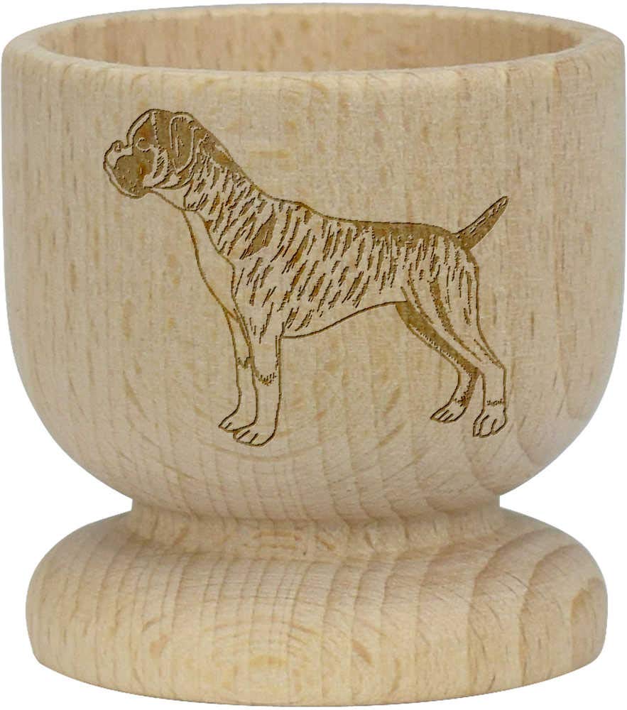 Azeeda Boxer Dog Wooden Egg Cup - Handmade Wood Egg Holder for Soft Boiled Eggs - Perfect for Breakfast, Kitchen Decor, and Unique Gifts (EC00013283)