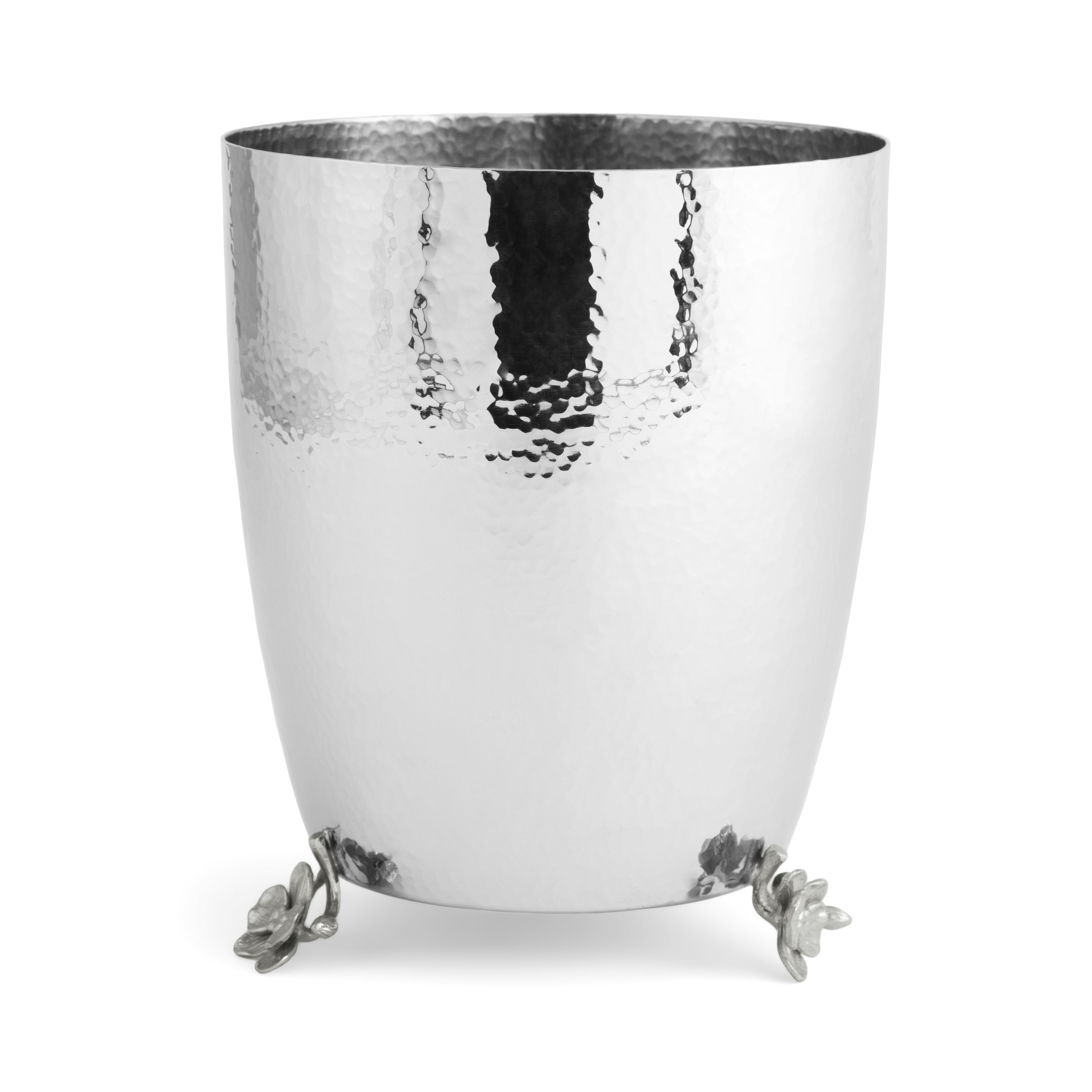 White Orchid Waste Basket - Elegant Trash Can for Home, Office & Bathroom | Small Garbage Bin with Lid | Perfect for Bedroom, Kitchen & Dorm Room