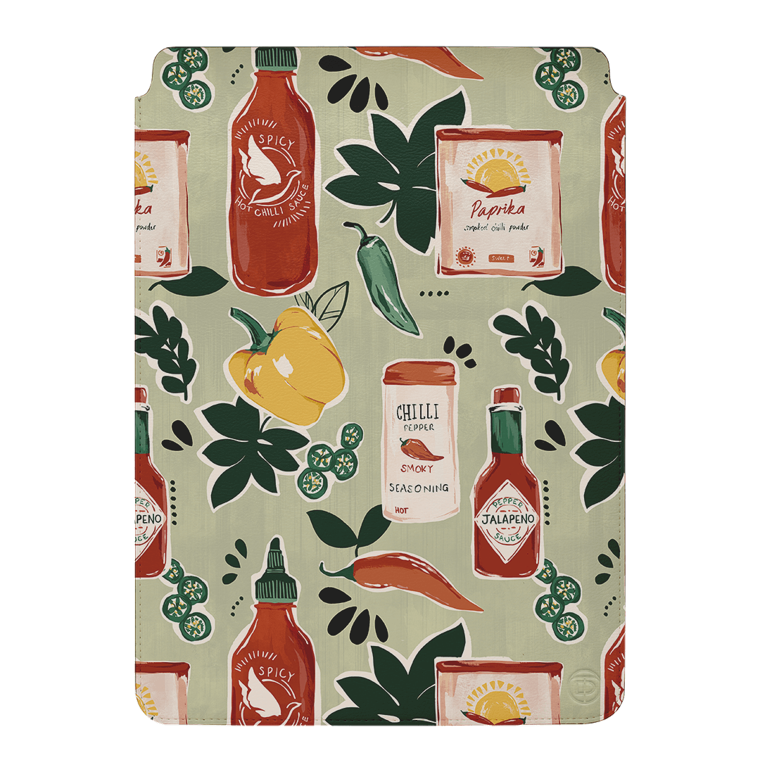 Premium Chilli Pepper Print Laptop & iPad Sleeve Case - Protective Neoprene Cover for MacBook, iPad Pro, Air - Perfect for Work, Travel & School