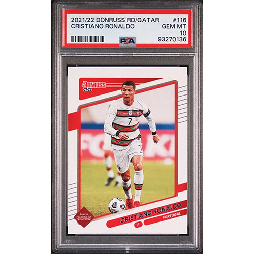 PSA 10 Graded Cristiano Ronaldo 2021-22 Panini Donruss Road To Qatar Portugal #116 Soccer Trading Card - Perfect for Collectors, Investors & Football Fans