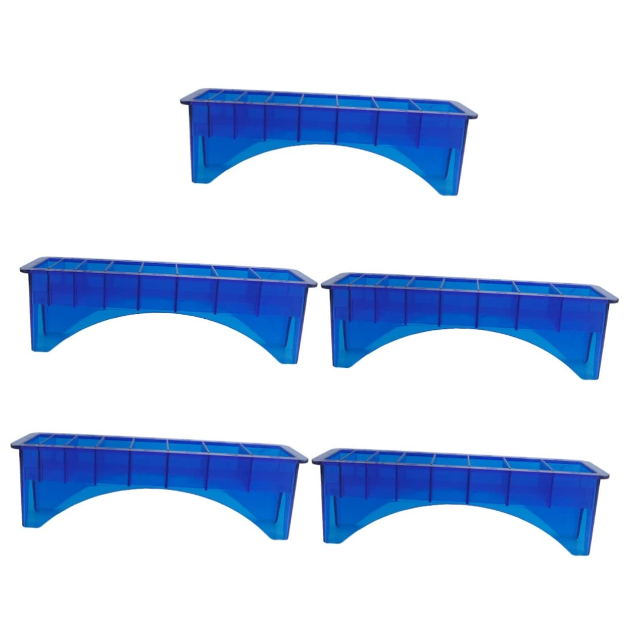 5Pcs Hair Clipper Comb Organizer Box - Plastic Storage Case for Barber Clipper Guards & Hairdressing Tools (Blue) | Perfect for Salon, Barber Shop & Home Hair Cutting Accessories Organization