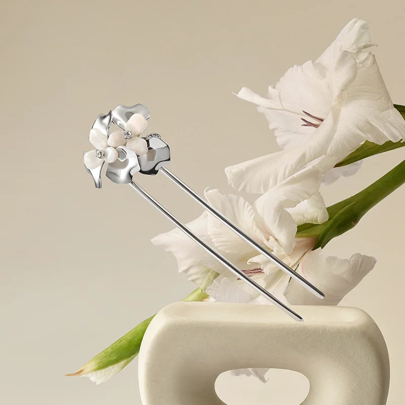Freesia Hair Stick - Elegant Wooden Hair Pin for Women, Perfect for Updos, Buns & Braids - Great for Weddings, Parties & Everyday Use