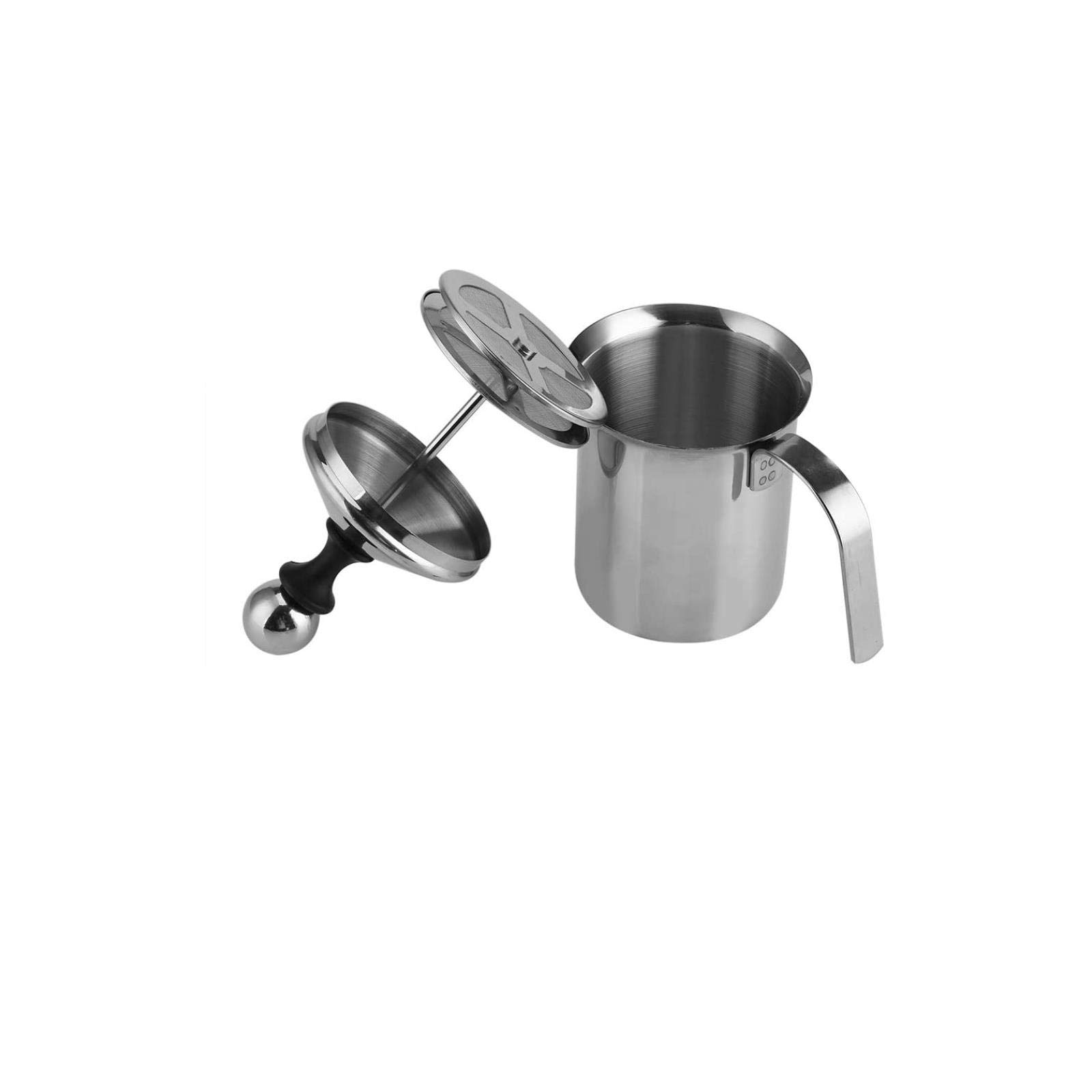 Stainless Steel Manual Milk Frother 400ML/800ML - Double Mesh Coffee Foamer for Cappuccino, Latte & Hot Chocolate - Perfect for Home Baristas & Coffee Lovers