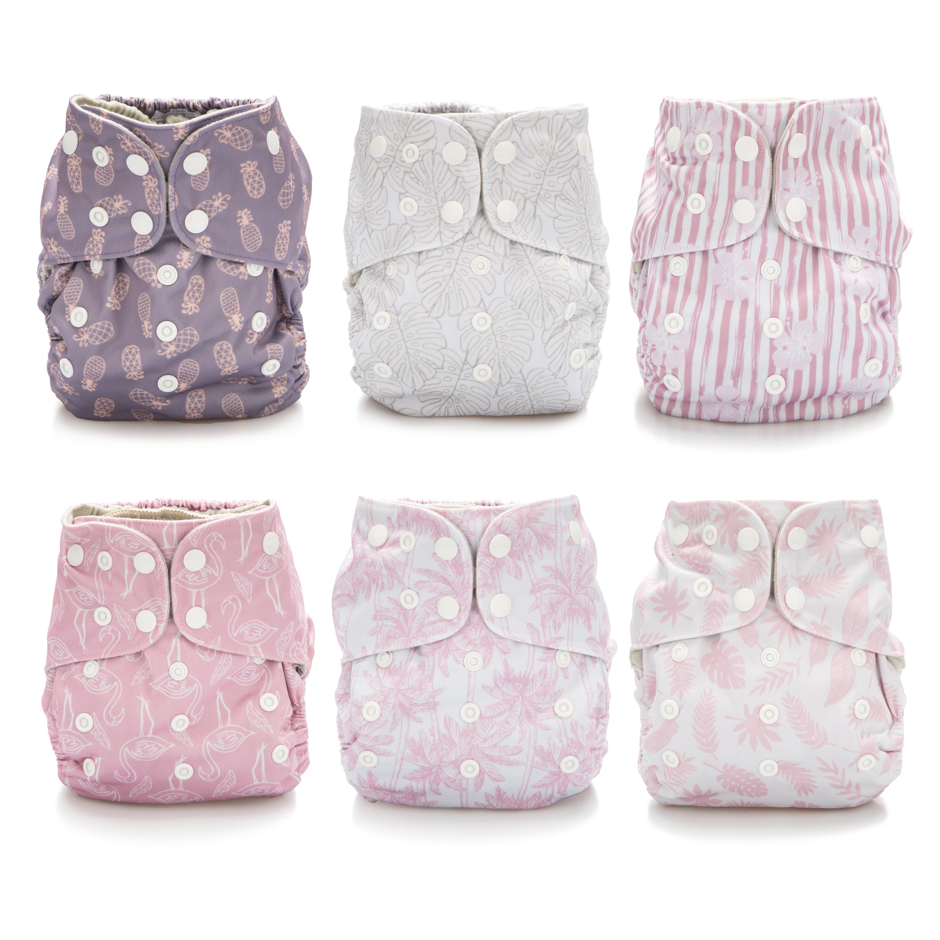 Simple Being Tropical Print Unisex Reusable Baby Cloth Diapers - Eco-Friendly Washable Cloth Nappies for Newborns & Toddlers | Perfect for Daycare, Travel & Home Use