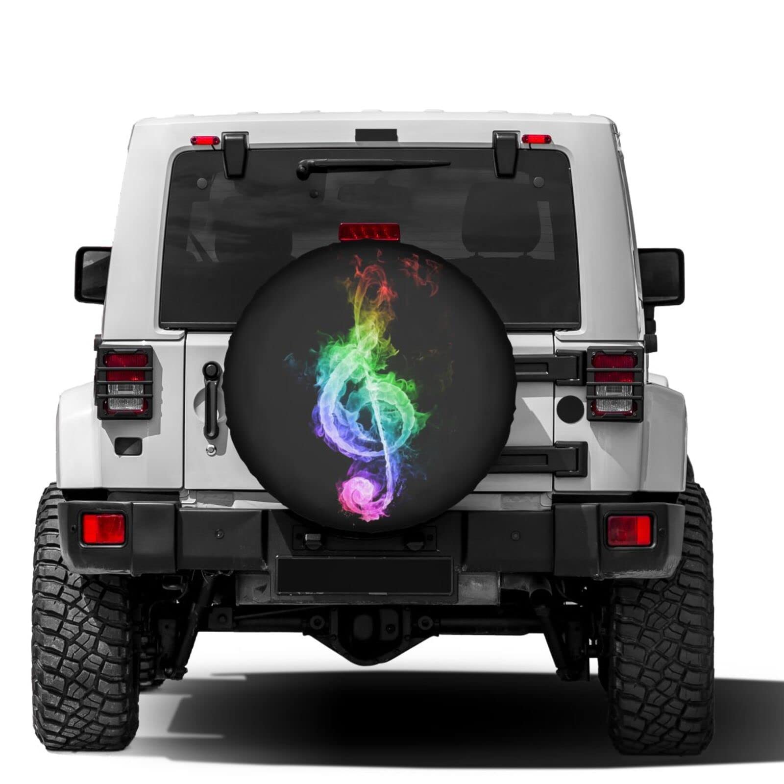 Vibrant Music Notes Spare Tire Cover - Waterproof & Dust-Proof Wheel Protector for Trailers, RVs, SUVs (Fits 14-17 Inch Tires) - Perfect for Road Trips & Outdoor Adventures