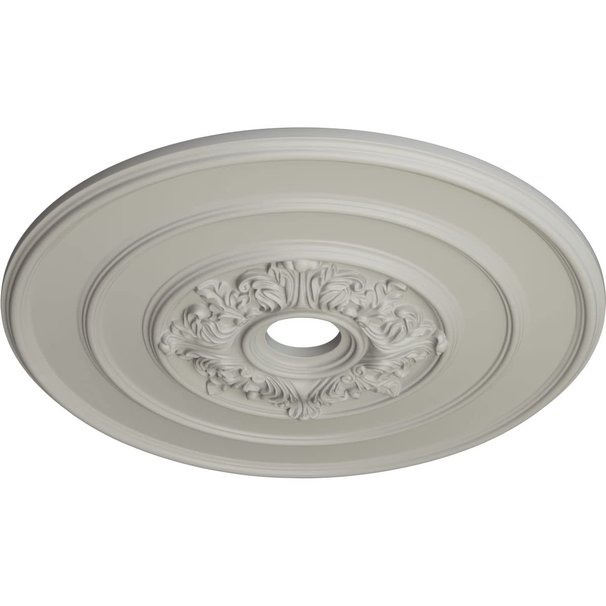 Ekena Millwork CM26TAPCF 26 Inch Traditional Ceiling Medallion with Acanthus Leaves Design - Hand-Painted Pot of Cream Finish - 26