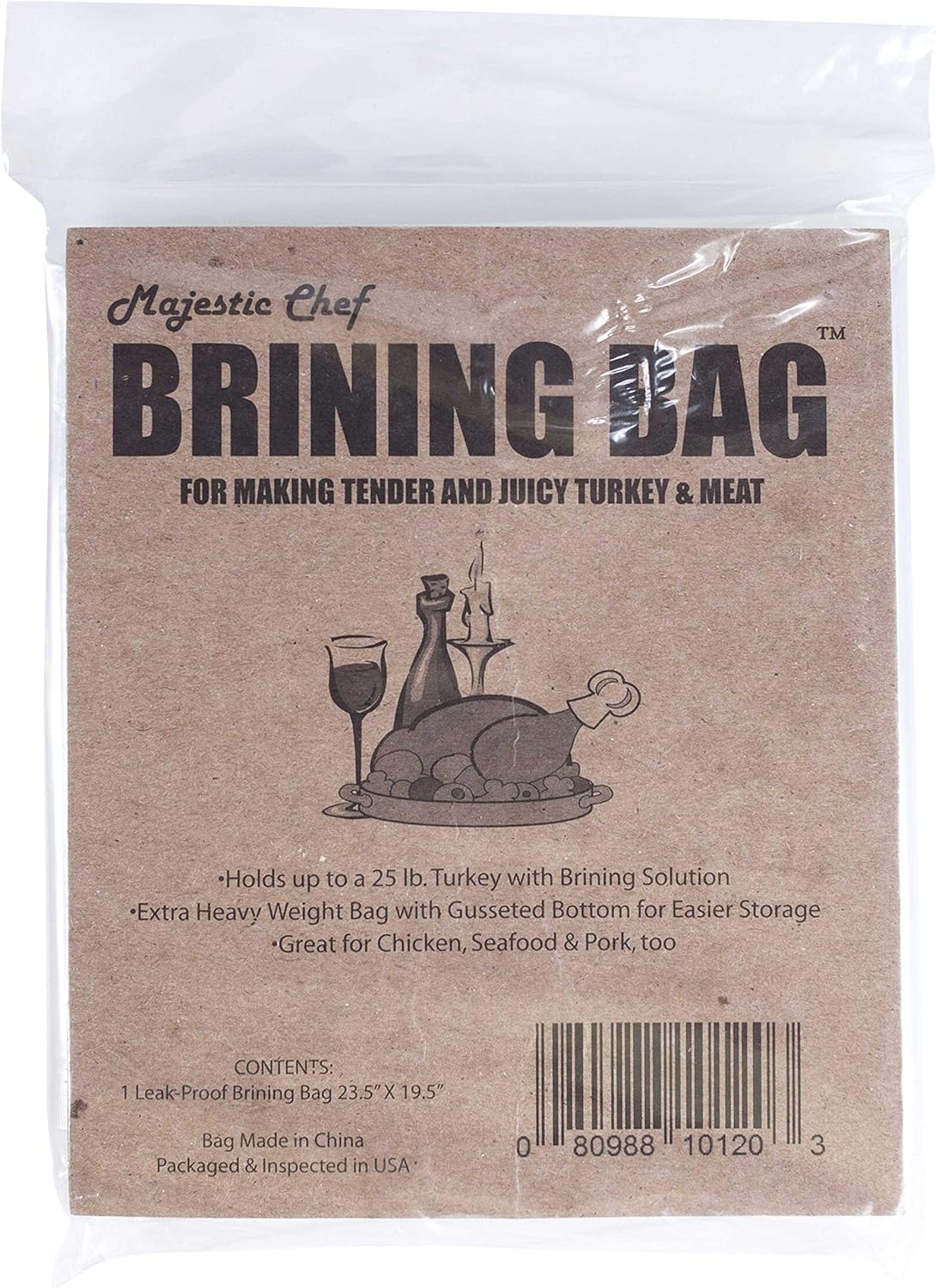 Premium Majestic Chef Brining Bags for Meat & Turkey - Heavy Duty Reusable Food Grade Brine Bags for Juicy & Flavorful Meals - Perfect for Thanksgiving, BBQ, and Holiday Cooking