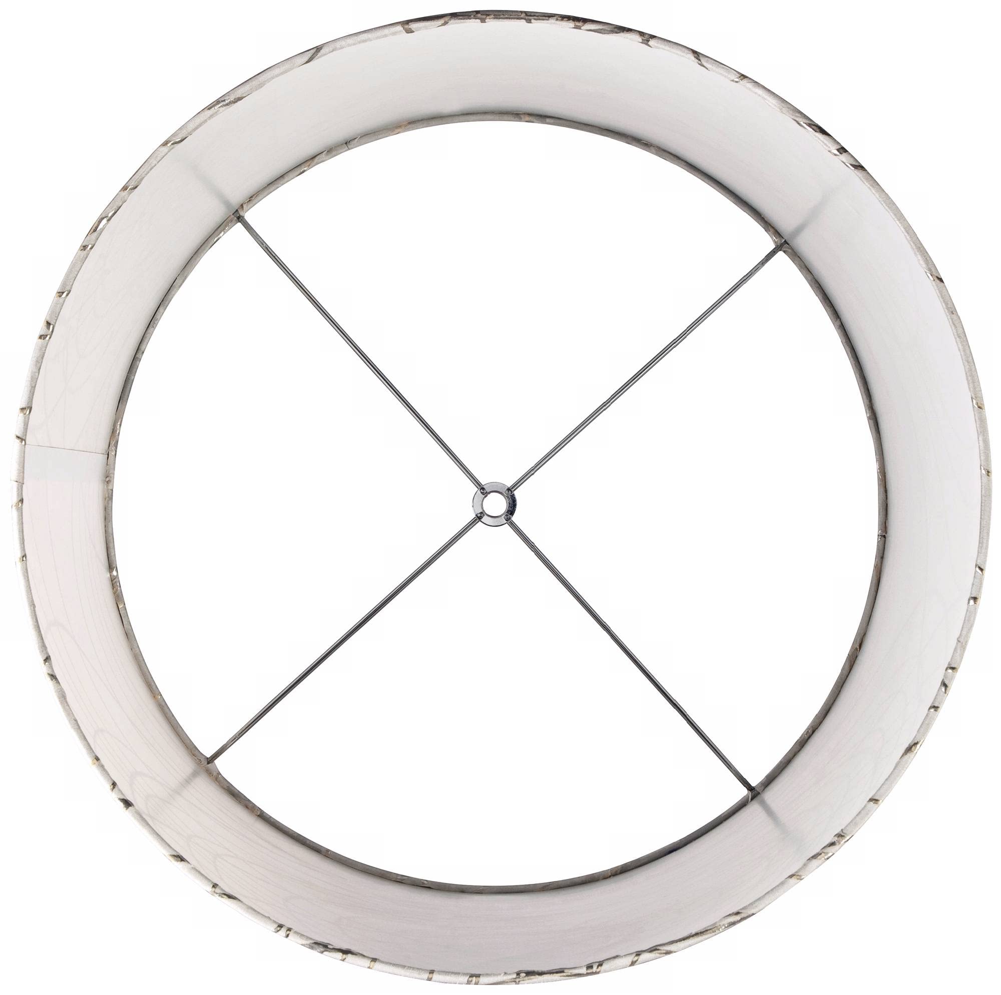 Set of 2 Round Hardback Tapered Drum Lamp Shades - Off-White with Silver Circles, 15