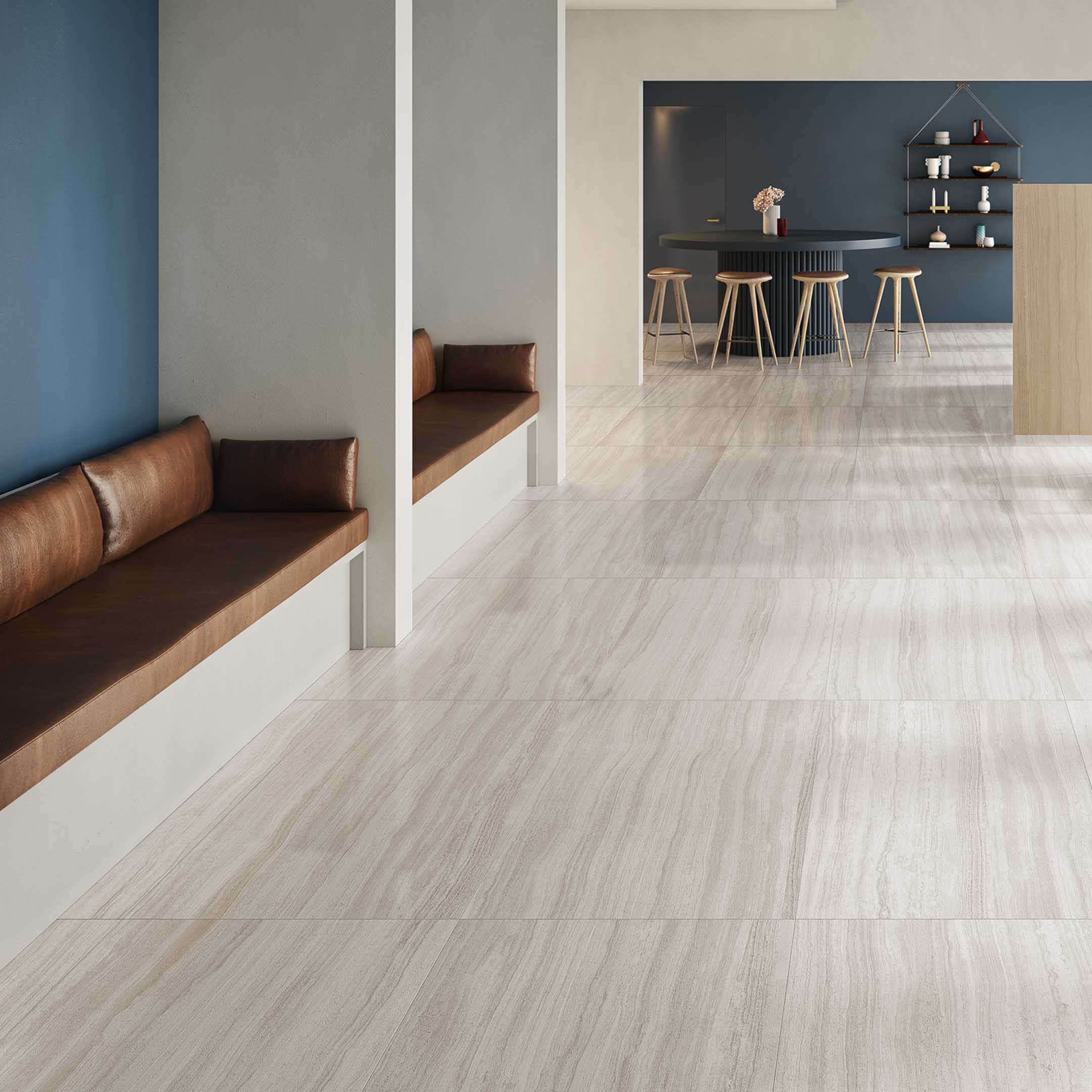 Premium Travertine Porcelain Tile - Natural Stone Look, Durable & Waterproof - Perfect for Bathroom, Kitchen & Flooring Renovations