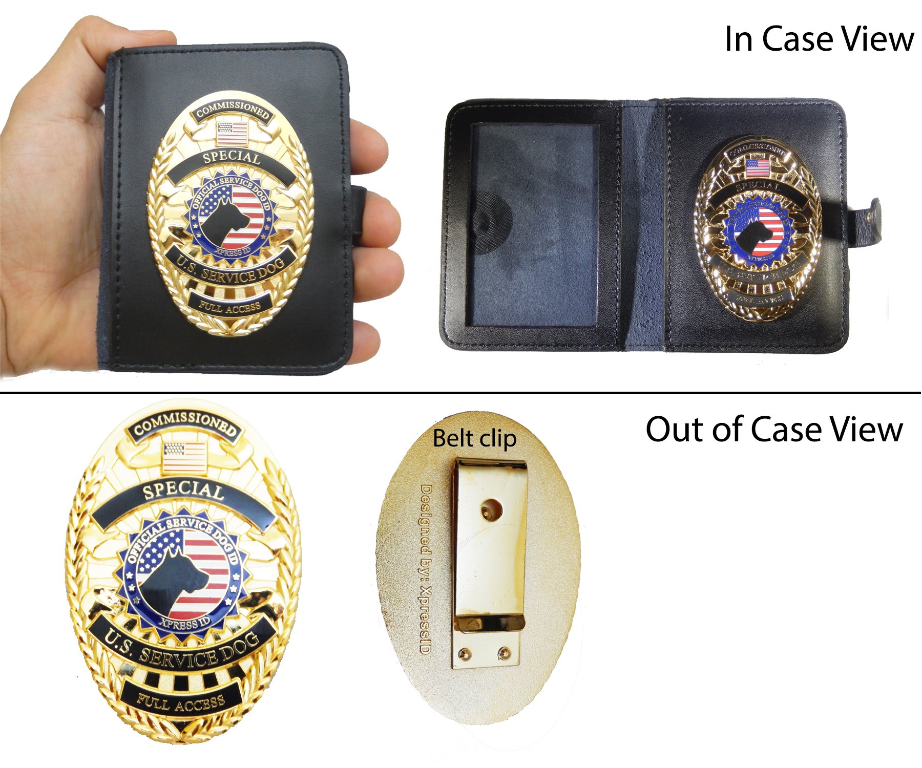 Premium Leather Service Dog Badge Wallet - Durable ID Holder for Service Animals & Emotional Support Pets - Perfect for Training, Travel & Public Access