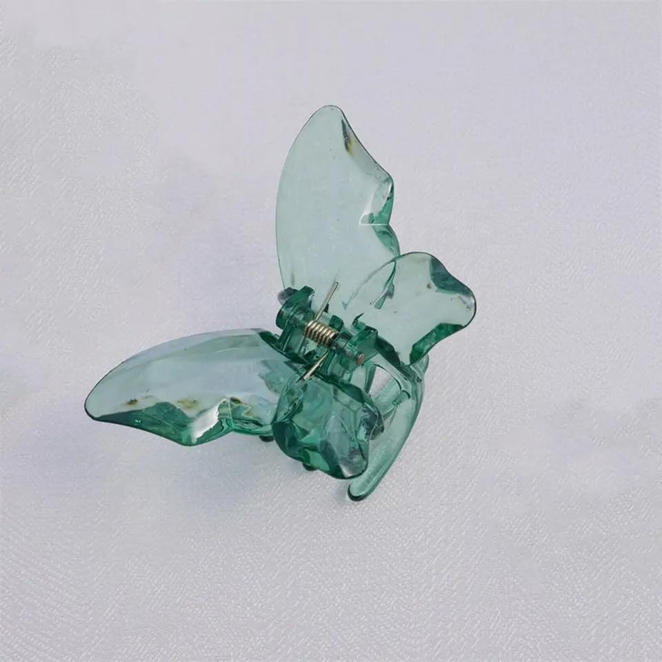 Butterfly Hair Clips for Women & Girls - Transparent Small Claw Clips, Pack of 6 Multicolor Hair Accessories for Festival, Party, Wedding & Daily Use