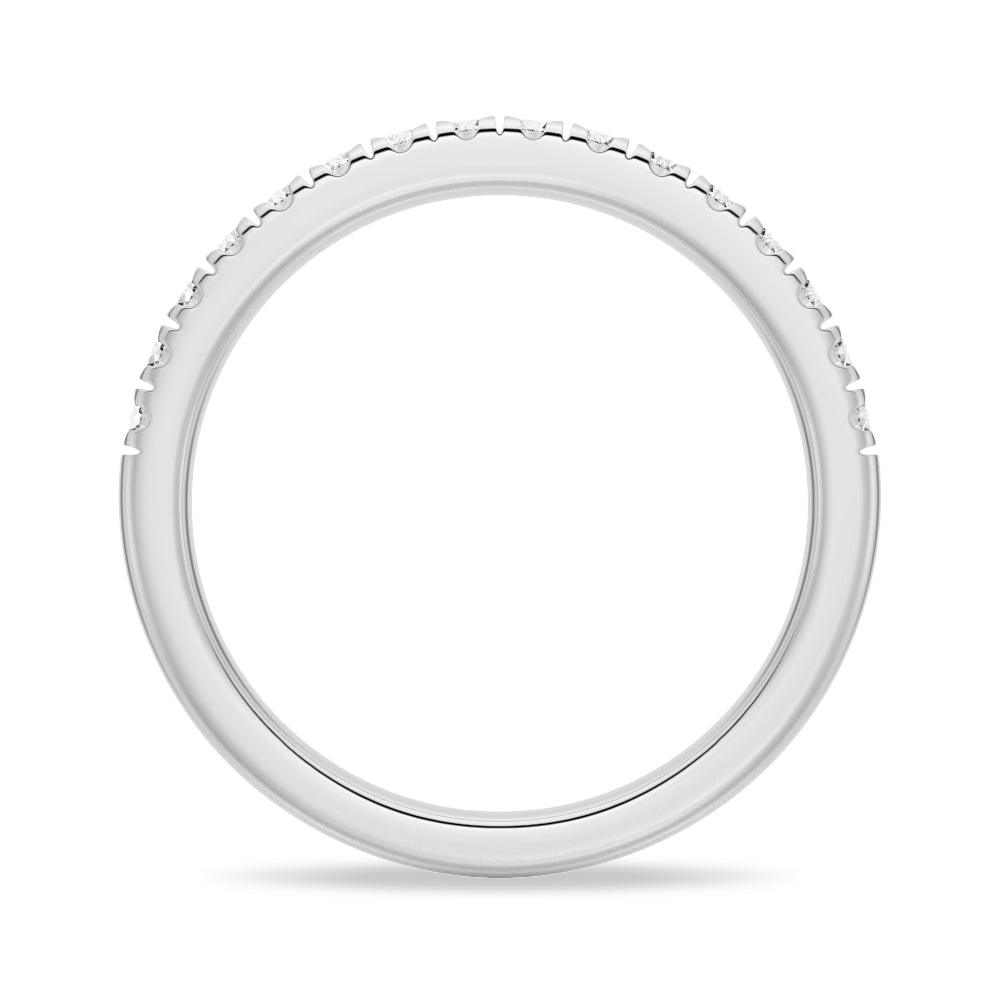 Classic French Pave Moissanite Anniversary Band Ring for Women - 14K White Gold Wedding Stackable Ring - Perfect for Anniversary, Engagement & Everyday Elegance