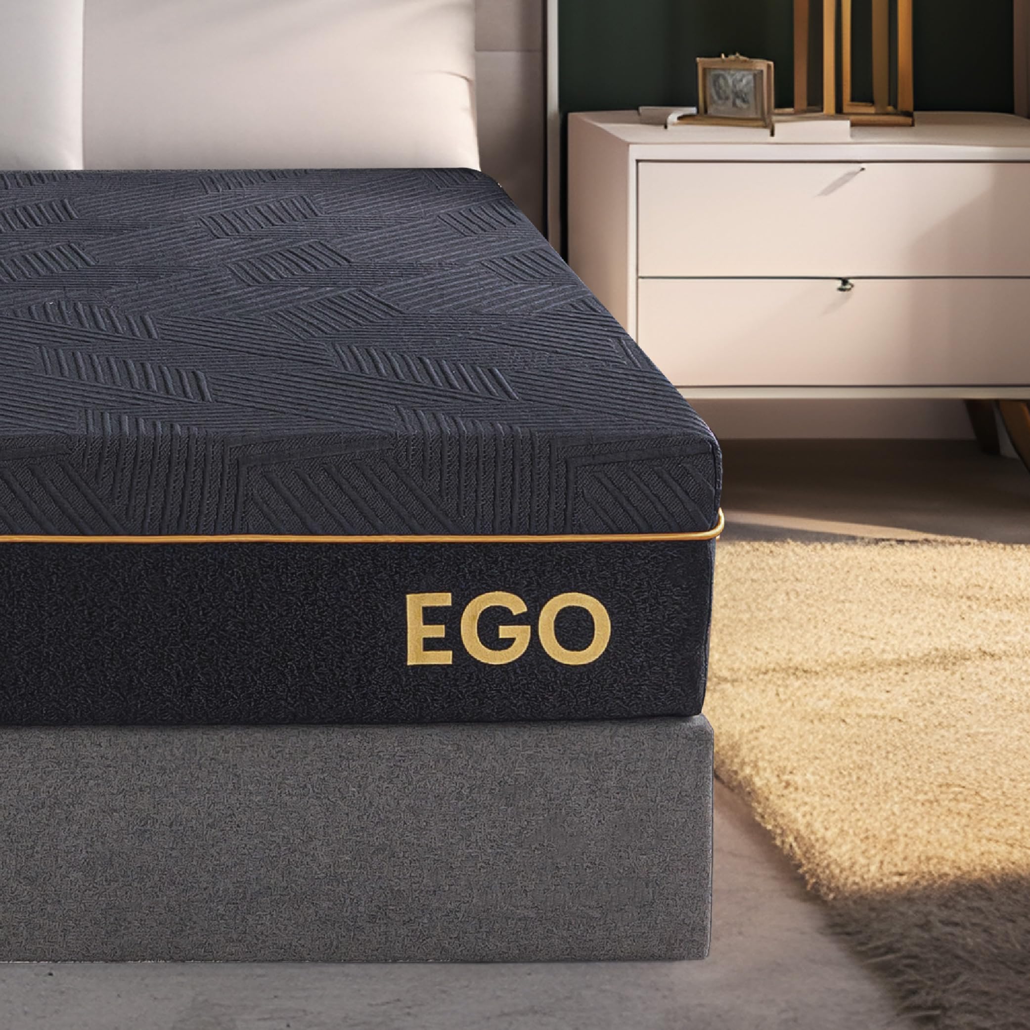 EGOHOME 12 Inch Twin Memory Foam Mattress with Cooling Copper Gel - CertiPUR-US Certified, Fiberglass Free Medium Firm Mattress for Back Pain Relief & Pressure Point Support - Perfect for Guest Rooms, Dorms & Small Spaces