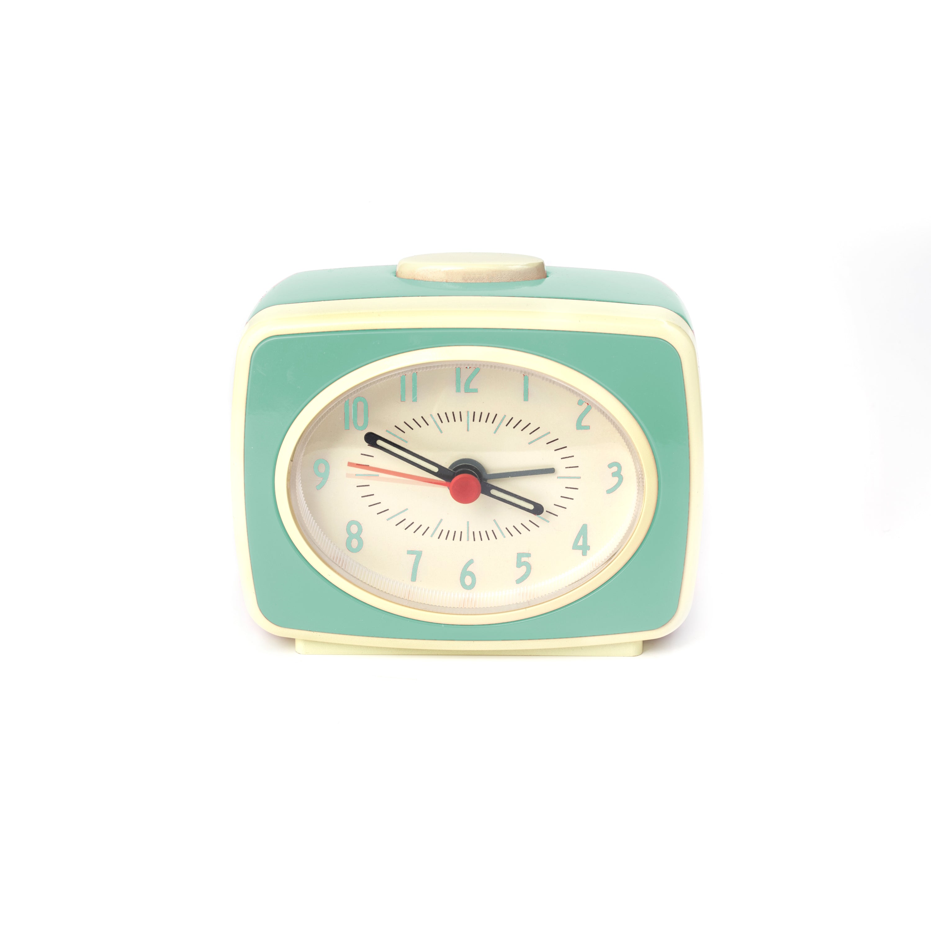 Vintage Mint Green Alarm Clock - Battery Operated, Loud & Clear, Perfect for Bedroom, Office, Travel & Gifts