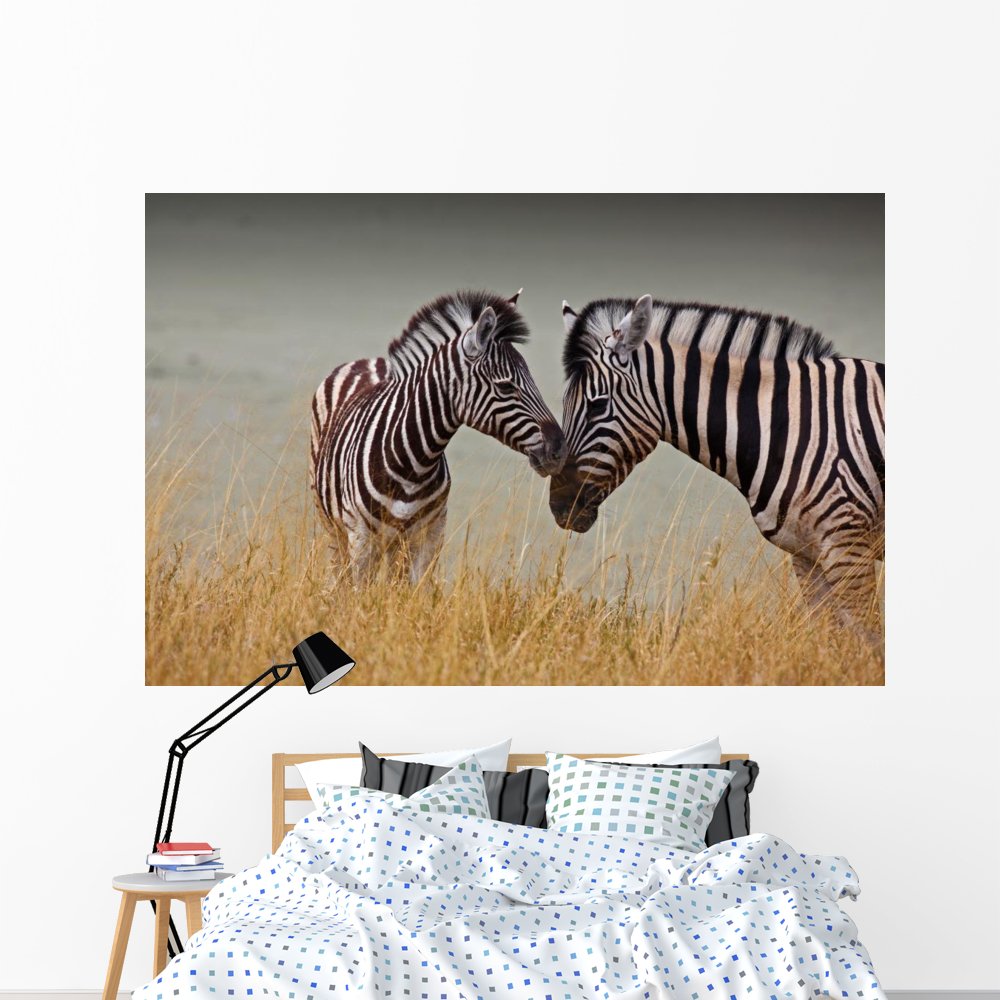 Zebra Mother and Son Wall Mural - Peel and Stick Wall Decal (72