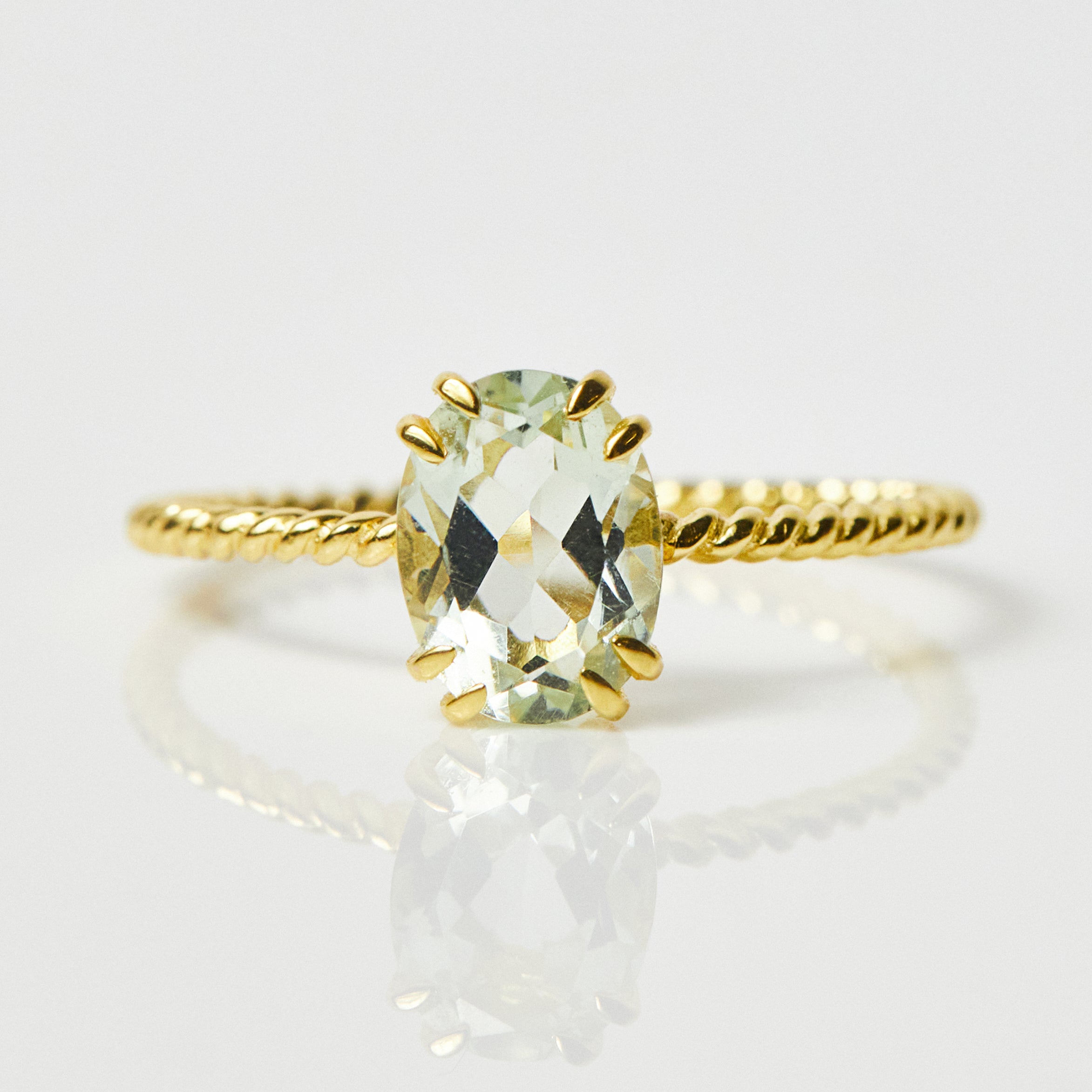 Lucia Green Amethyst Twisted Band Ring for Women | Elegant Bohemian Jewelry | Perfect for Weddings, Parties & Everyday Wear