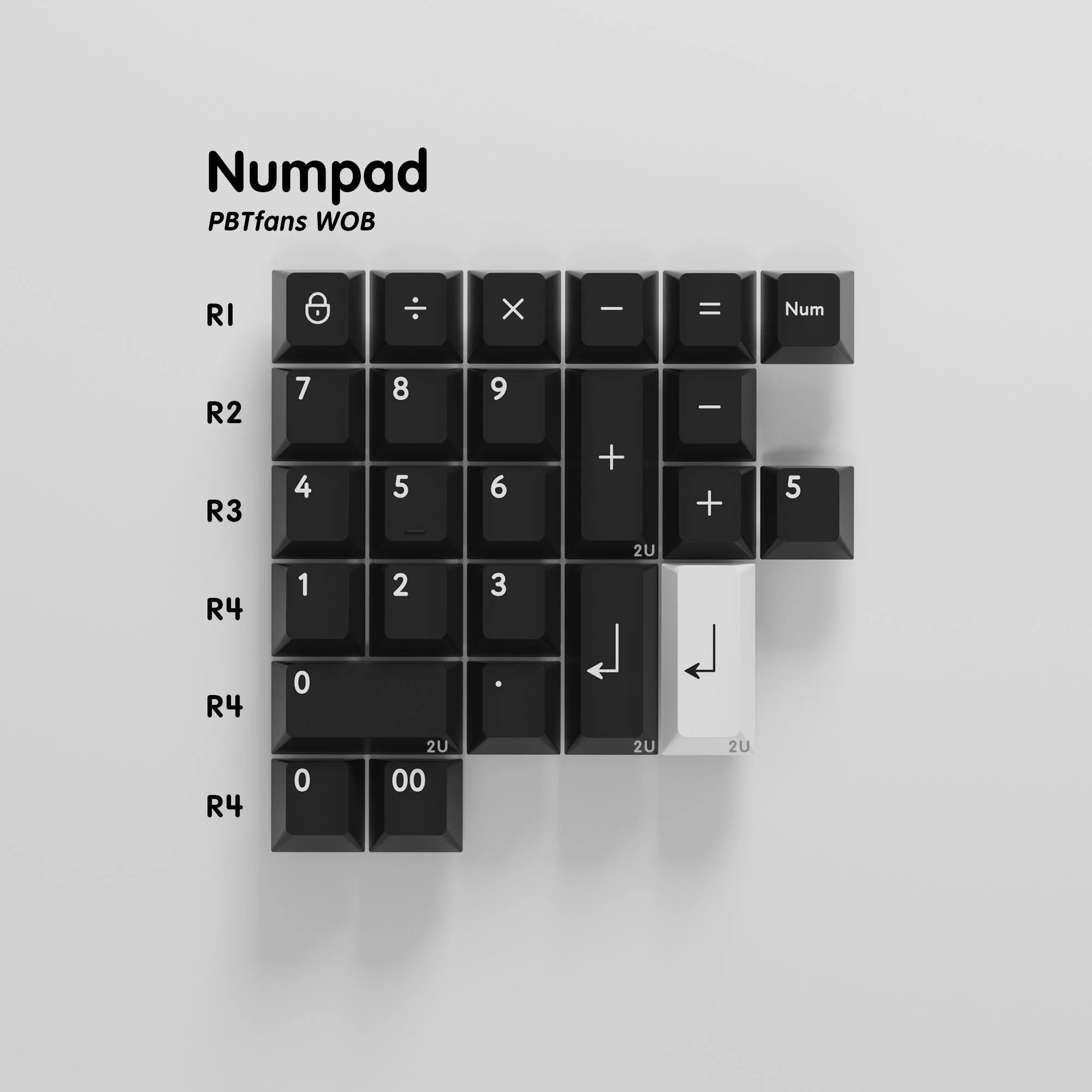 PBTfans WOB Keycaps - Durable Double-Shot PBT Keycaps for Mechanical Keyboards | Perfect for Gaming, Typing & Custom Builds