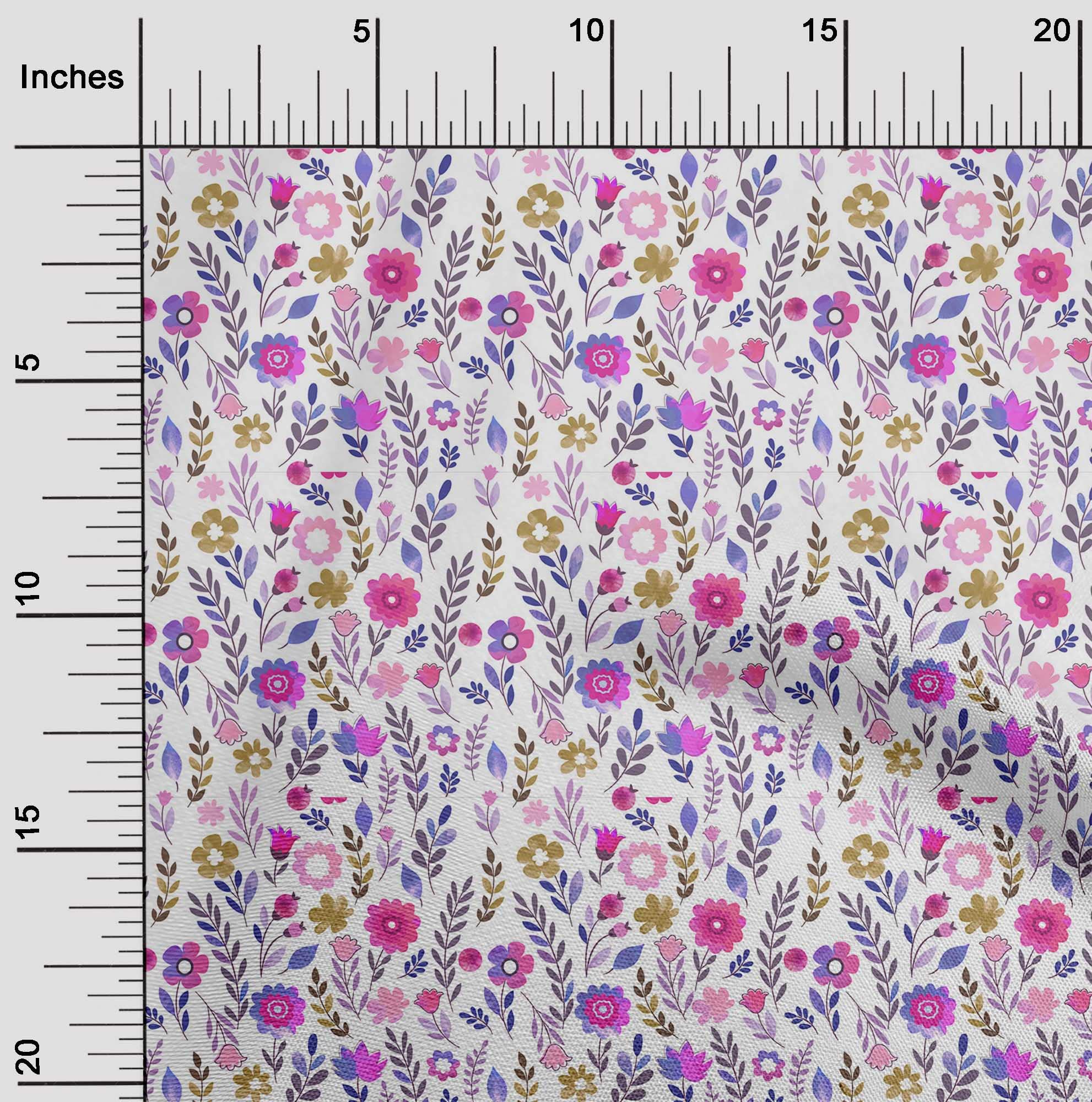 oneOone Viscose Chiffon Pink Floral Print Fabric by The Yard - 42 Inch Wide (30 Yards) | Perfect for Summer Dresses, Blouses & DIY Fashion Projects