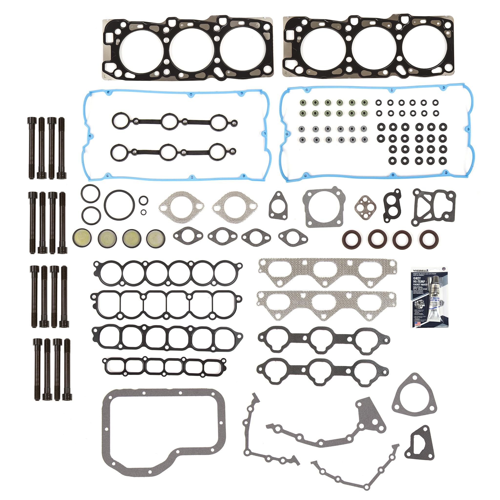 Full Gasket Set with Head Bolts Compatible with 2003-2006 Kia Sorento 3.5L DOHC G6CU Engine - Perfect for Engine Rebuild & Head Gasket Replacement