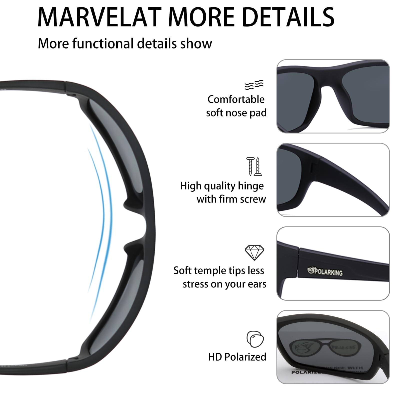 Polarized Sport Sunglasses for Men - Matte Finish, Mirror Lens, UV Protection - Perfect for Running, Cycling & Outdoor Activities