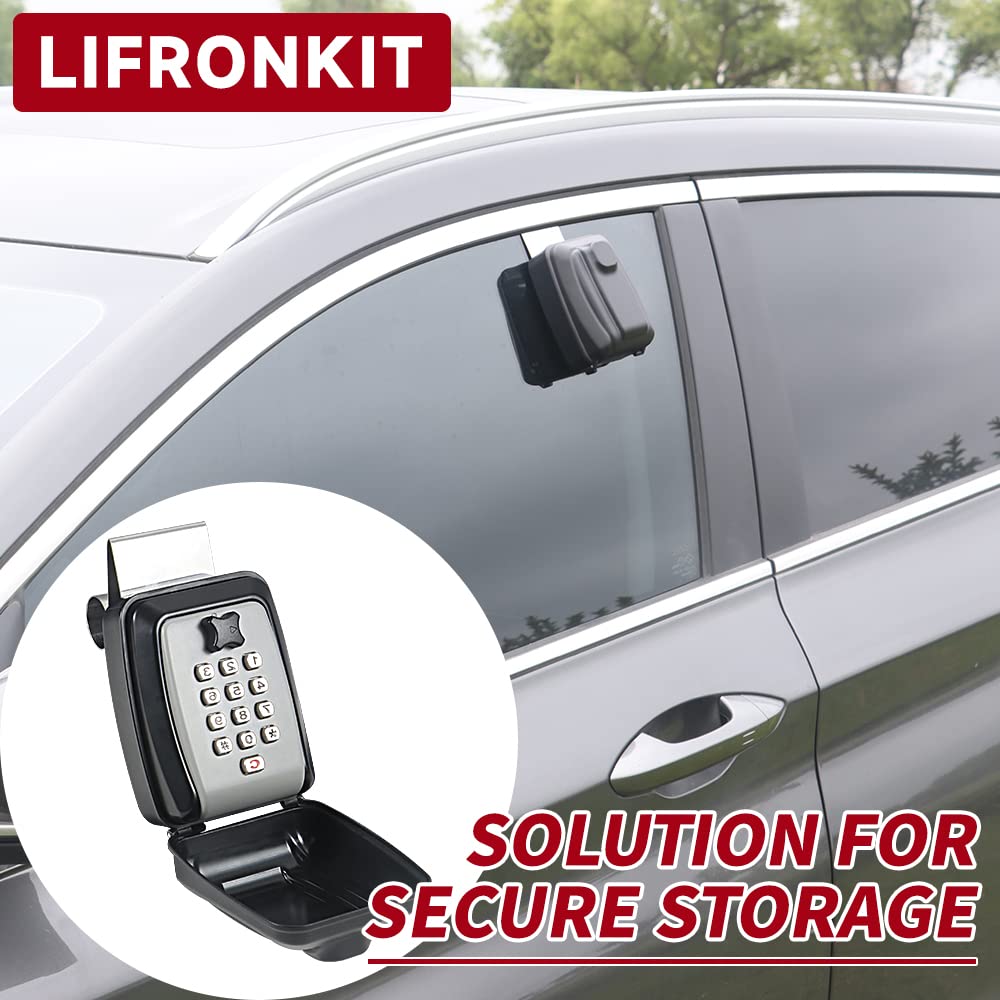 Portable Car Key Lock Box - Heavy Duty Waterproof Vehicle Anti-Theft Storage for Turo, Ride Share & GetAround - Secure Window Punch Button Design with Large Capacity - Perfect for Car Rental Services, Parking Security & Emergency Key Storage