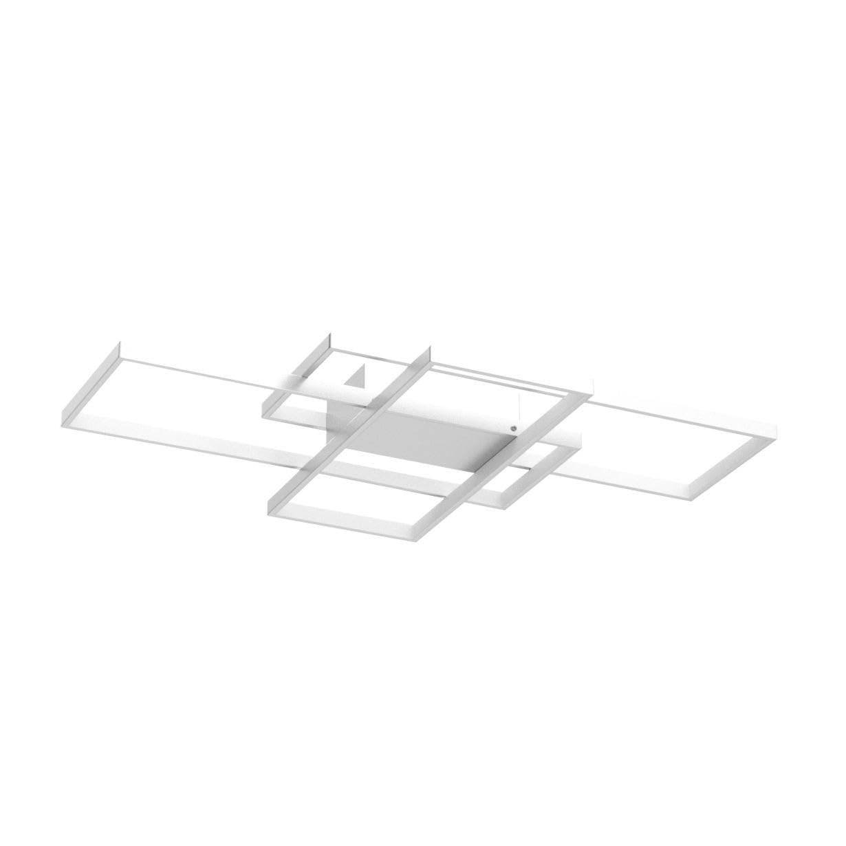 Modern LED Acrylic Chandelier with Dimmable Remote Control - 3 Rectangle Flush Mount Ceiling Light Fixture for Living Room, Dining Room, Bedroom, Kitchen & Hotel Lobby - Perfect for Contemporary Home Decor and Commercial Spaces